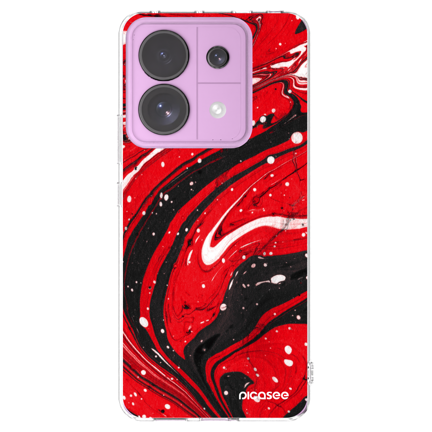 Picasee silikónový prehľadný obal pre Xiaomi Redmi Note 13 Pro 5G - Red black