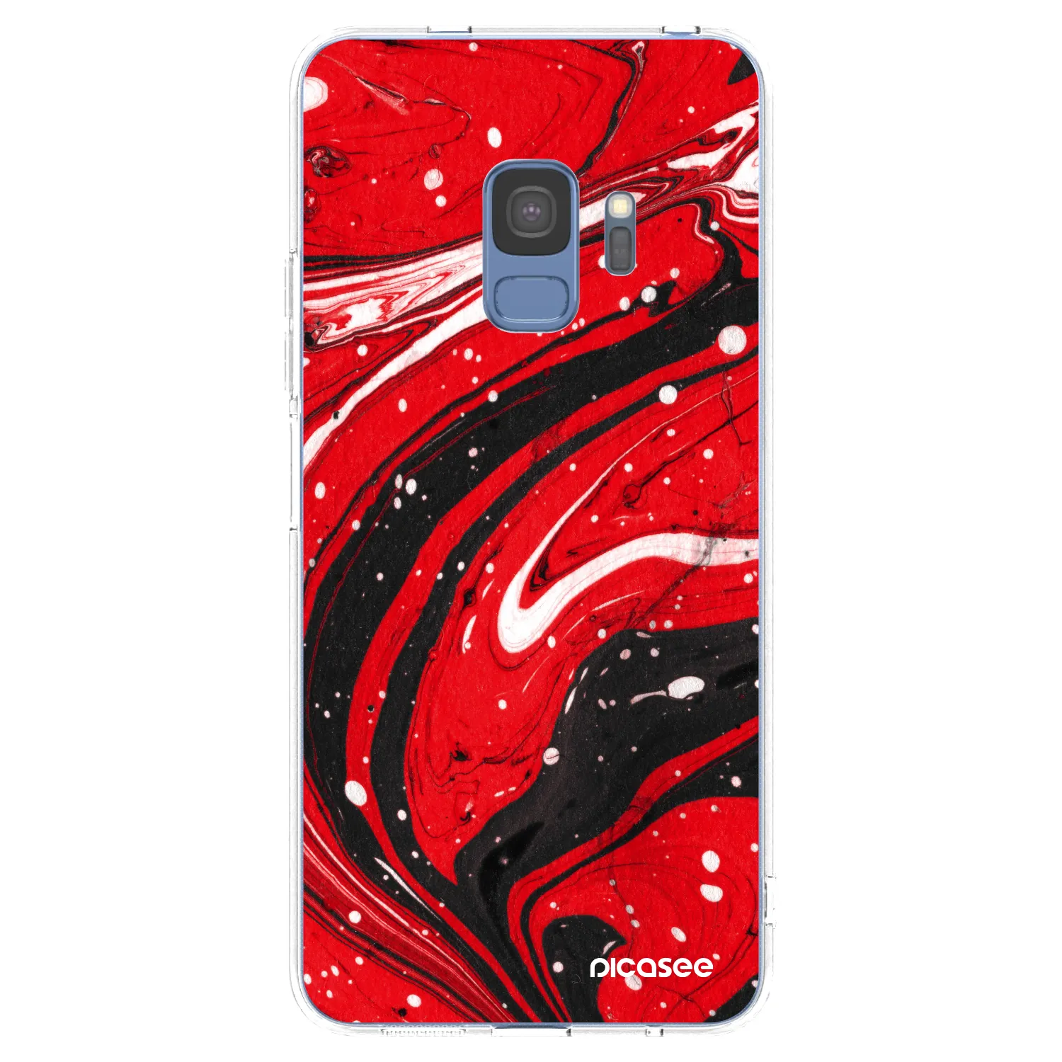 Picasee silikónový prehľadný obal pre Samsung Galaxy S9 G960F - Red black
