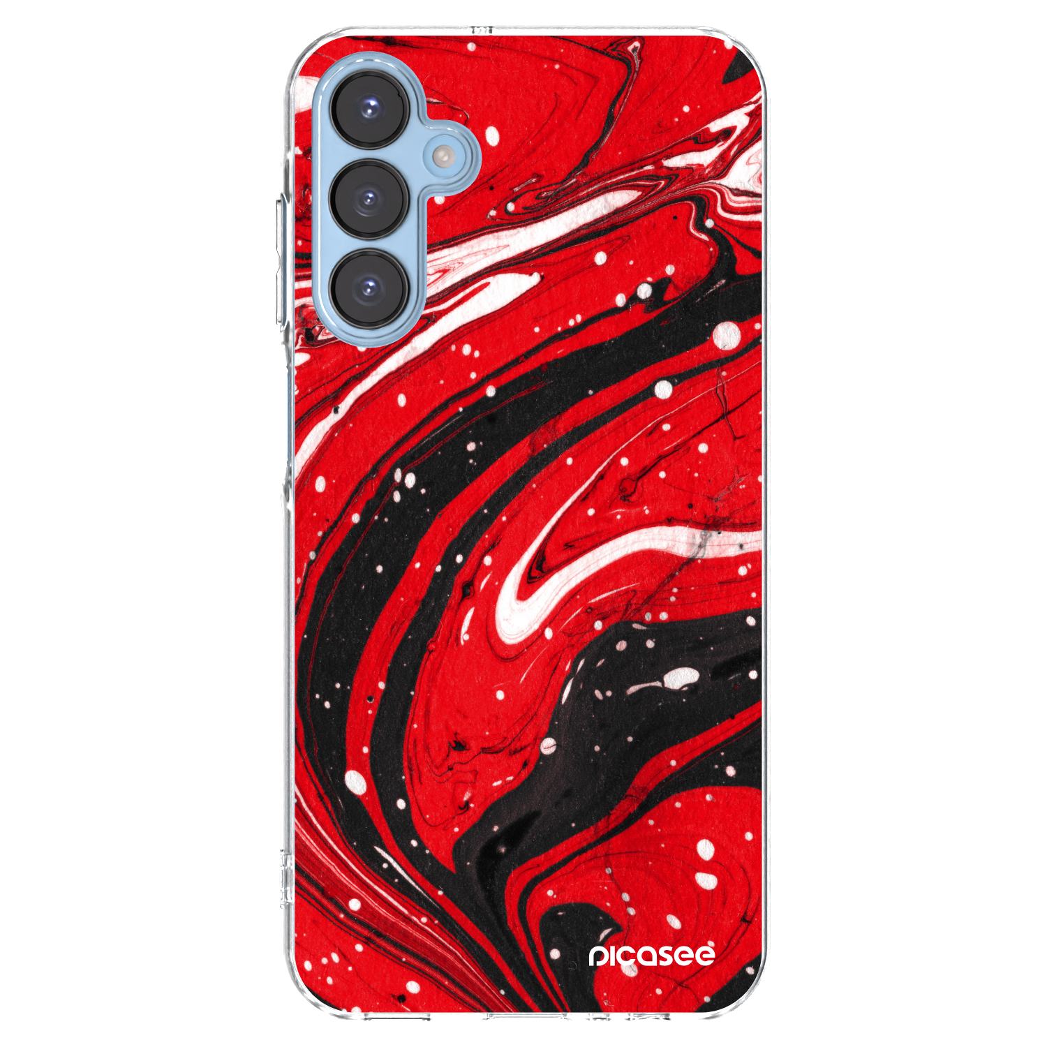 Picasee silikónový prehľadný obal pre Samsung Galaxy A15 A156B 5G - Red black