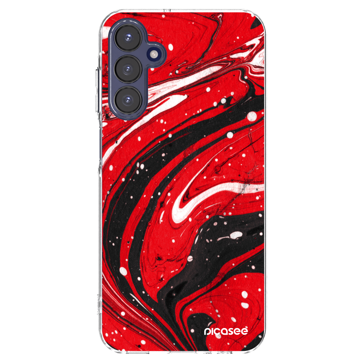 Picasee silikónový prehľadný obal pre Samsung Galaxy A15 A155F 4G - Red black