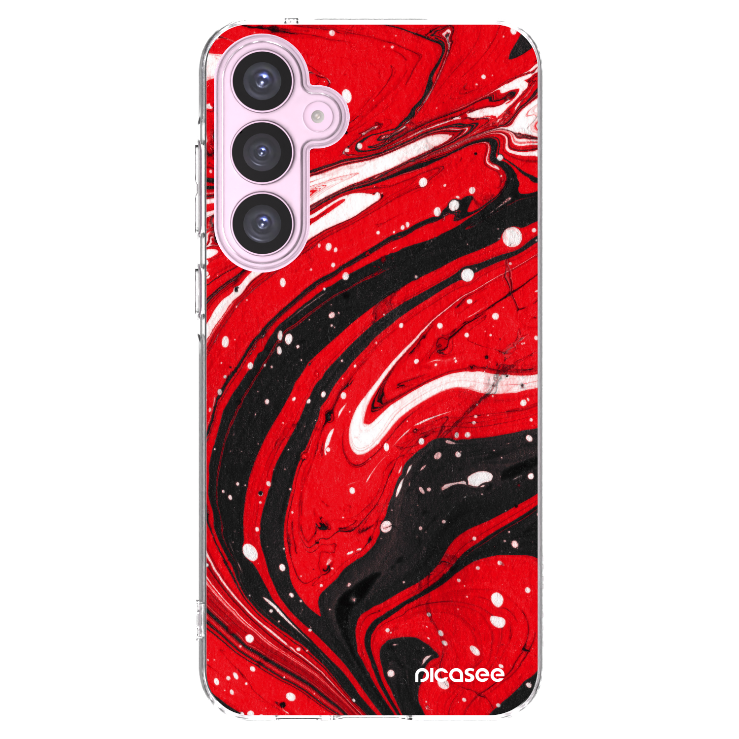 Picasee silikónový prehľadný obal pre Samsung Galaxy A55 5G A556B - Red black