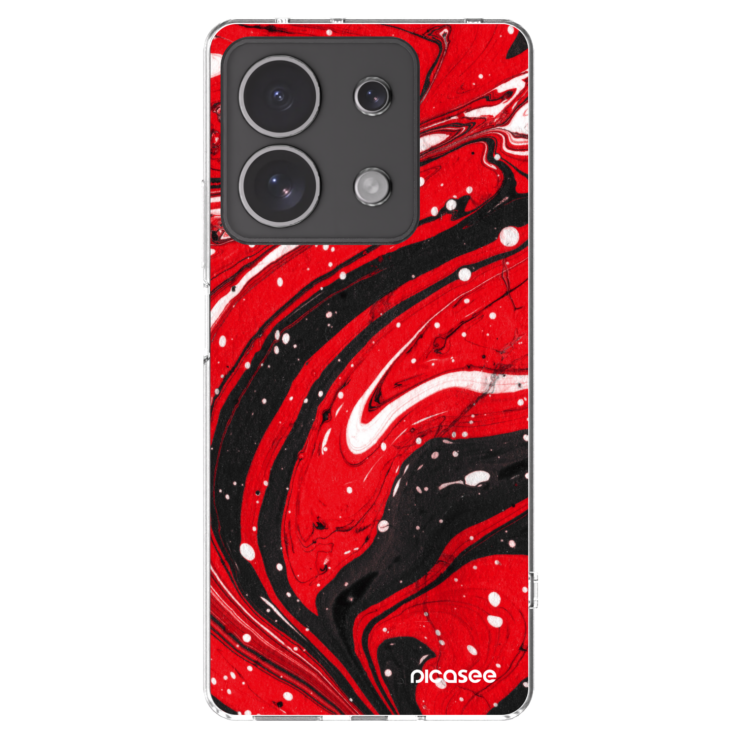 Picasee silikónový prehľadný obal pre Xiaomi Redmi Note 13 4G - Red black