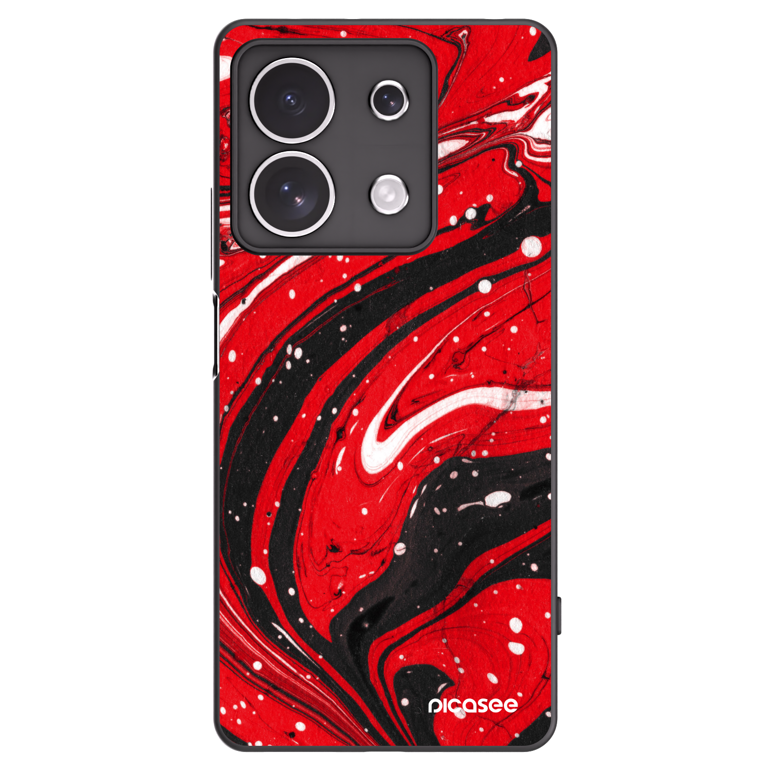 Picasee silikónový čierny obal pre Xiaomi Redmi Note 13 4G - Red black