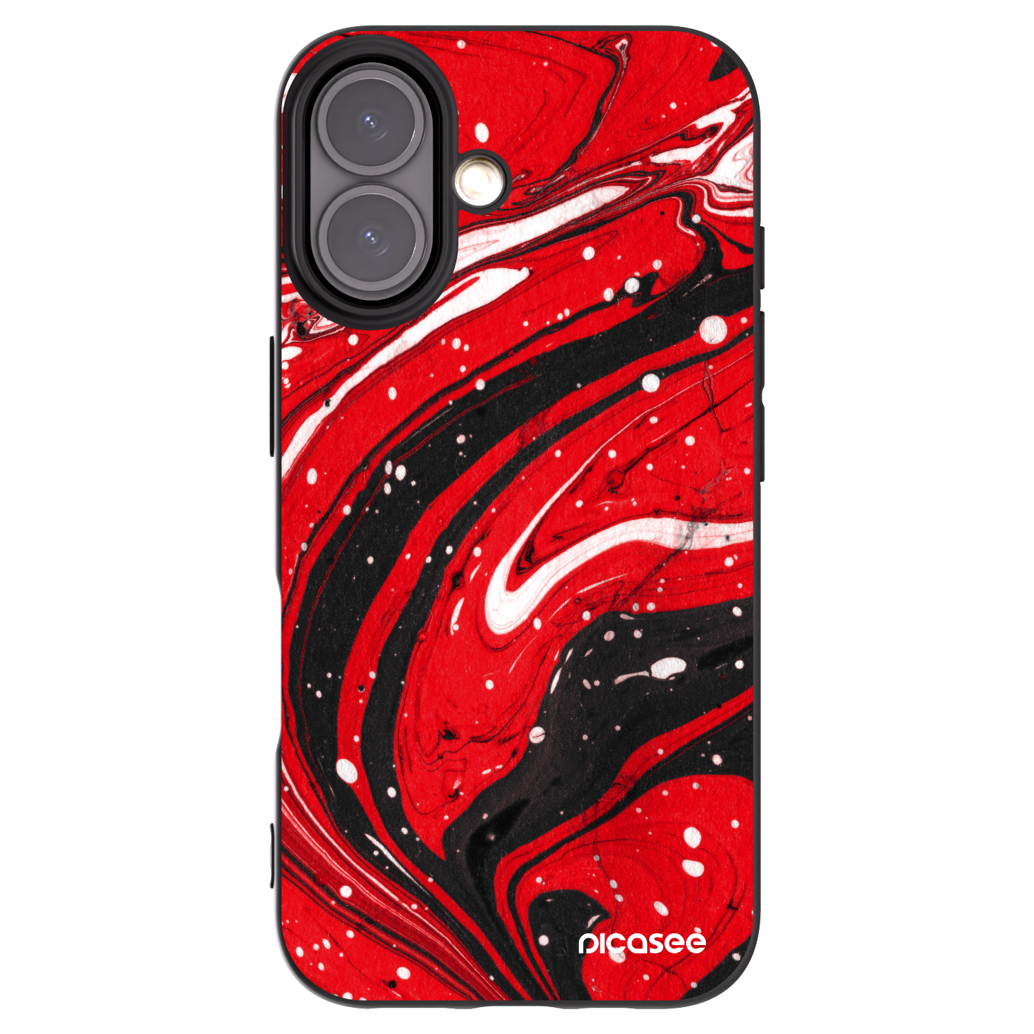 Picasee silikónový čierny obal pre Apple iPhone 16 - Red black