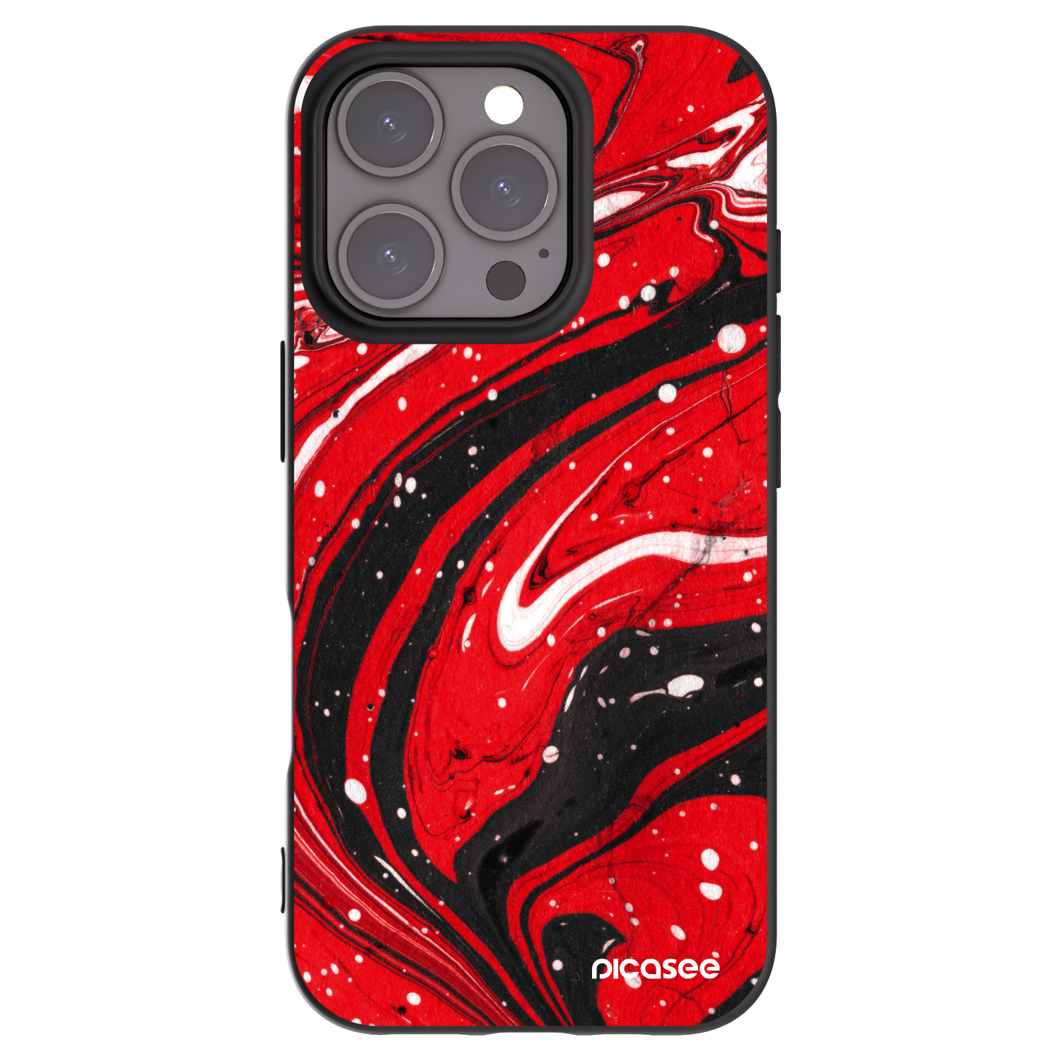 Picasee silikónový čierny obal pre Apple iPhone 16 Pro - Red black