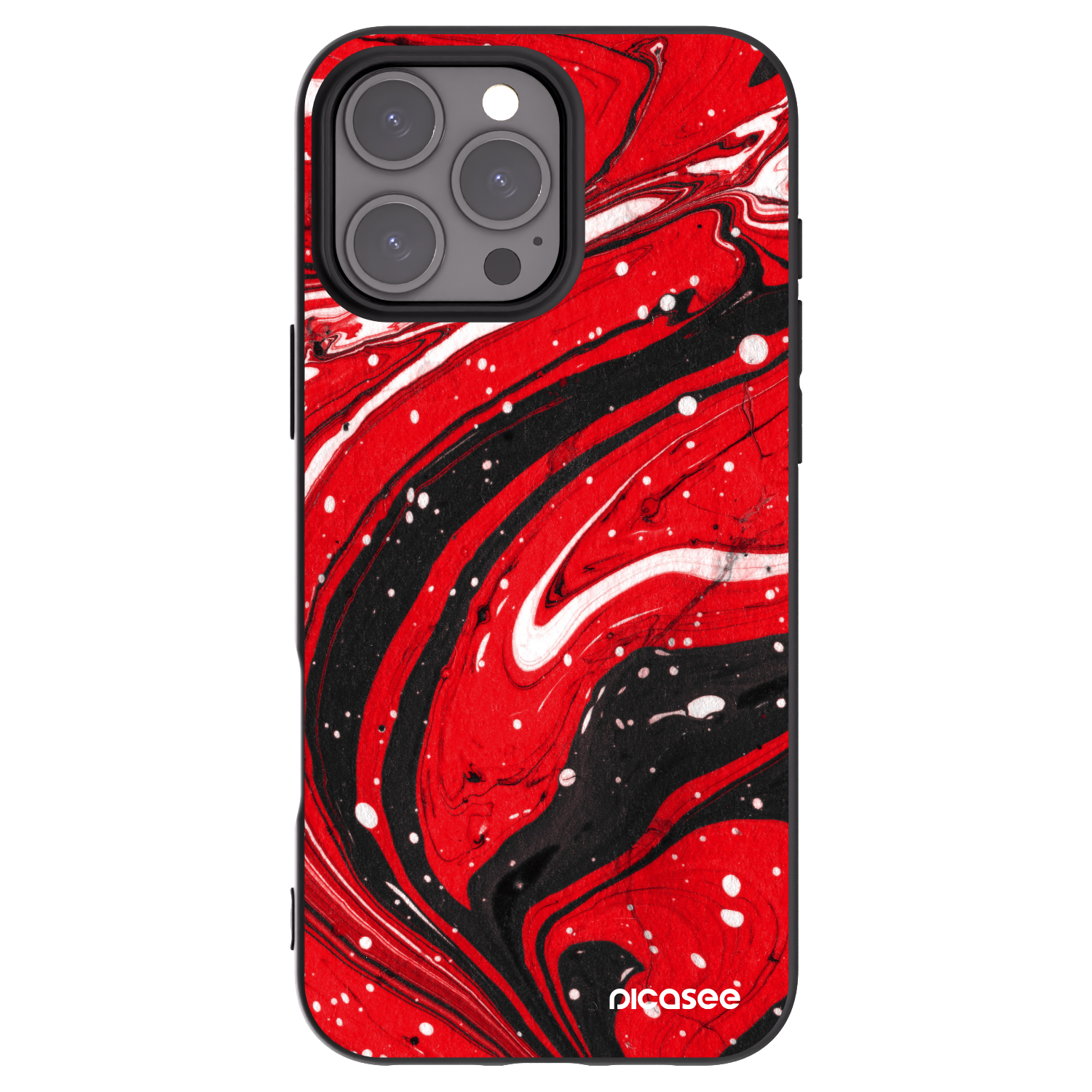 Picasee silikónový čierny obal pre Apple iPhone 16 Pro Max - Red black