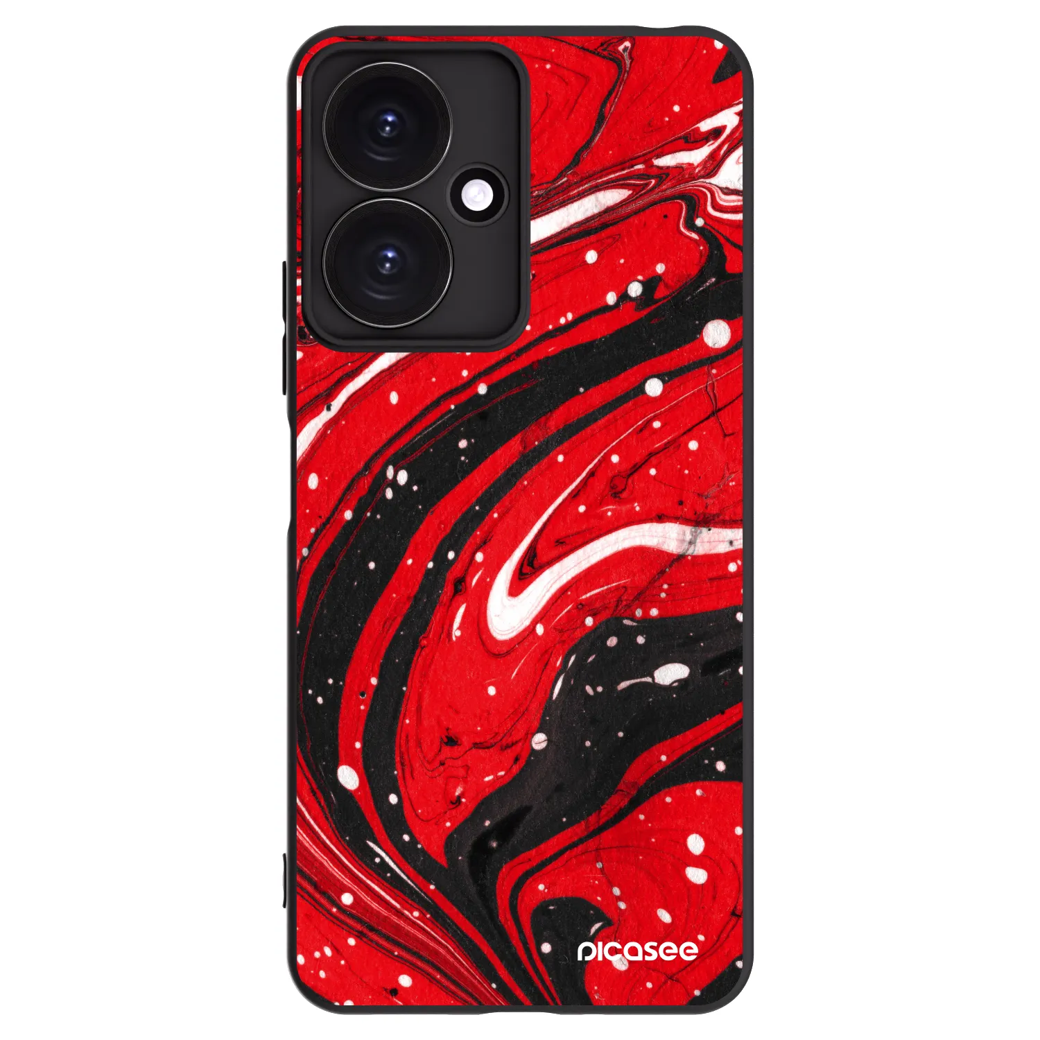 Picasee silikónový čierny obal pre Xiaomi Redmi 13C 5G - Red black
