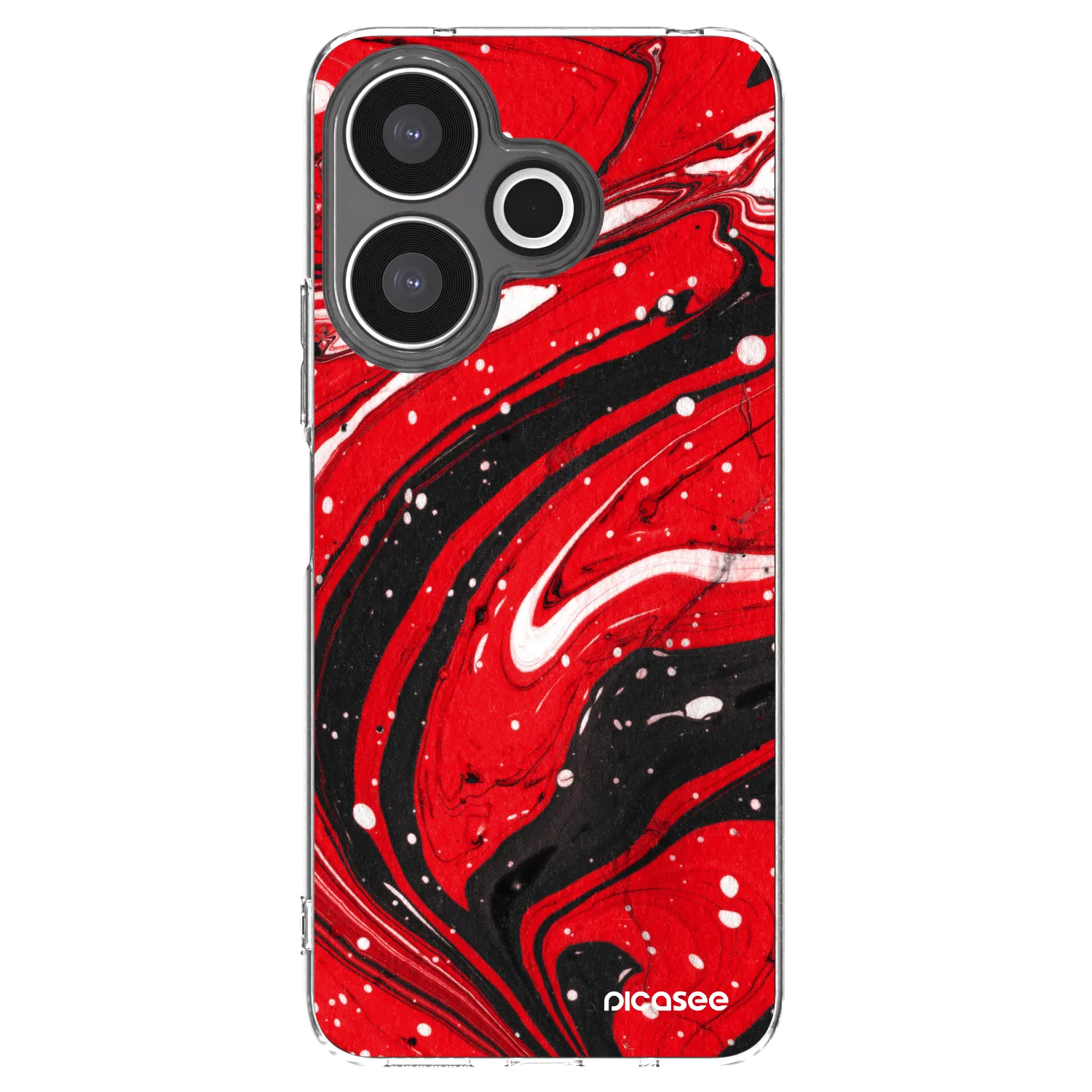 Silikónový prehľadný obal pre Xiaomi Redmi 13 4G - Red black