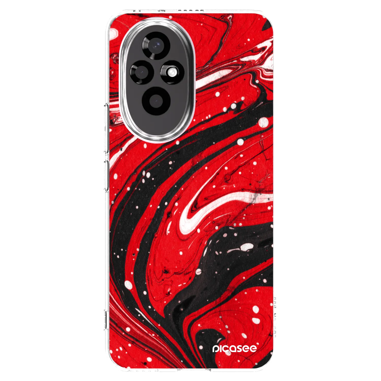 Picasee silikónový prehľadný obal pre Honor 200 Pro 5G - Red black