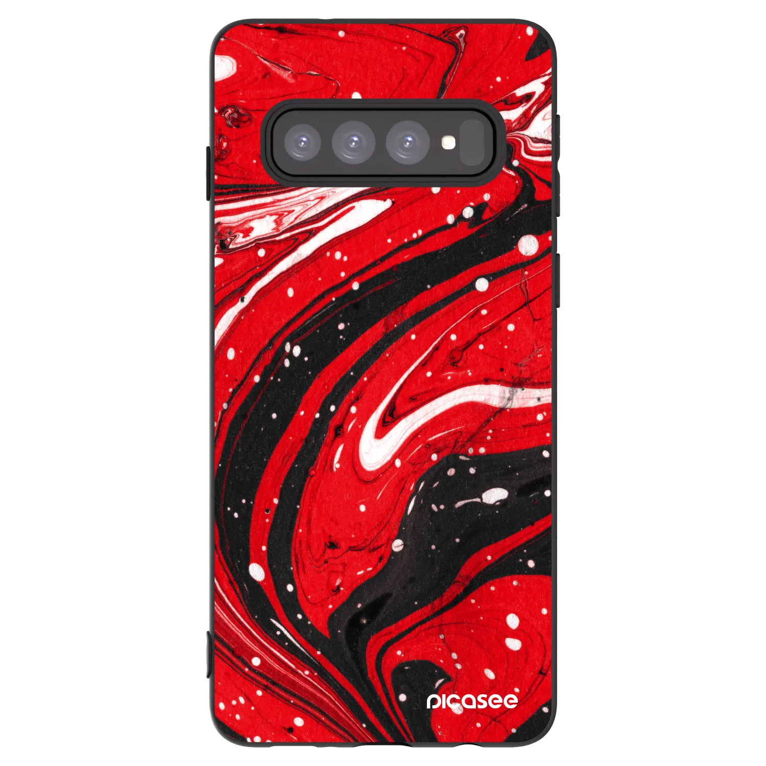 Picasee silikónový čierny obal pre Samsung Galaxy S10 G973 - Red black