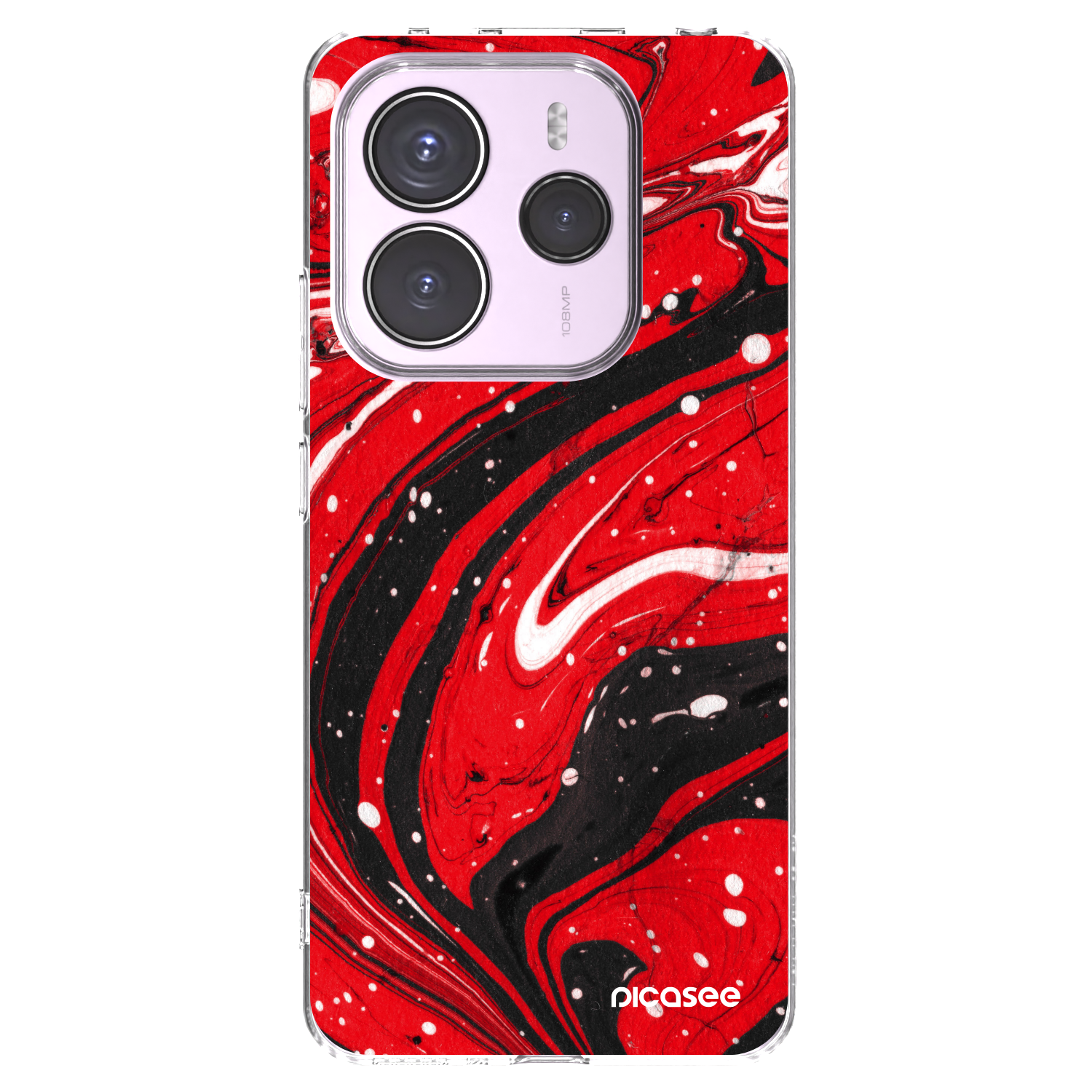 Silikónový prehľadný obal pre Xiaomi Redmi Note 14 5G - Red black