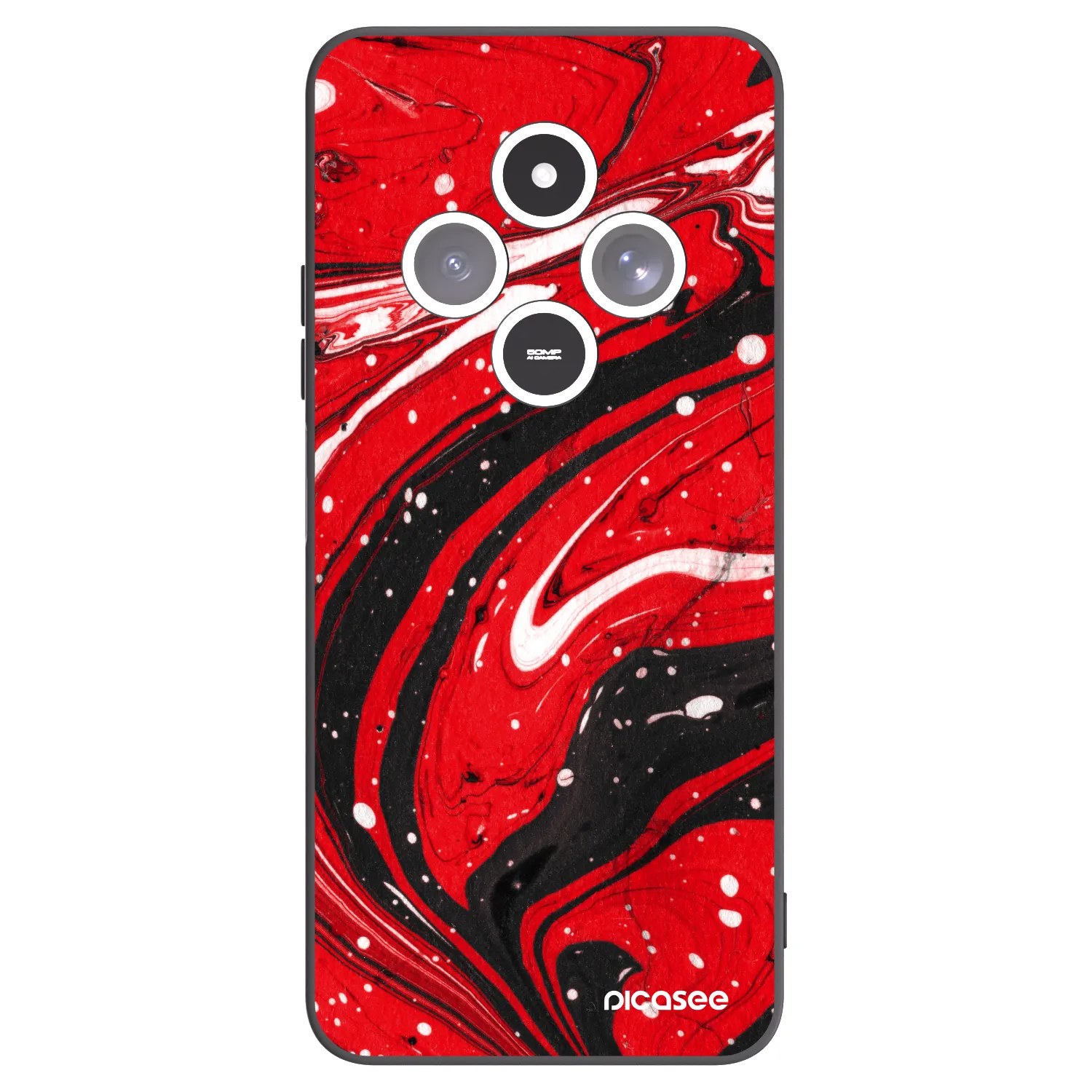 Picasee silikónový čierny obal pre Xiaomi Redmi 14C - Red black
