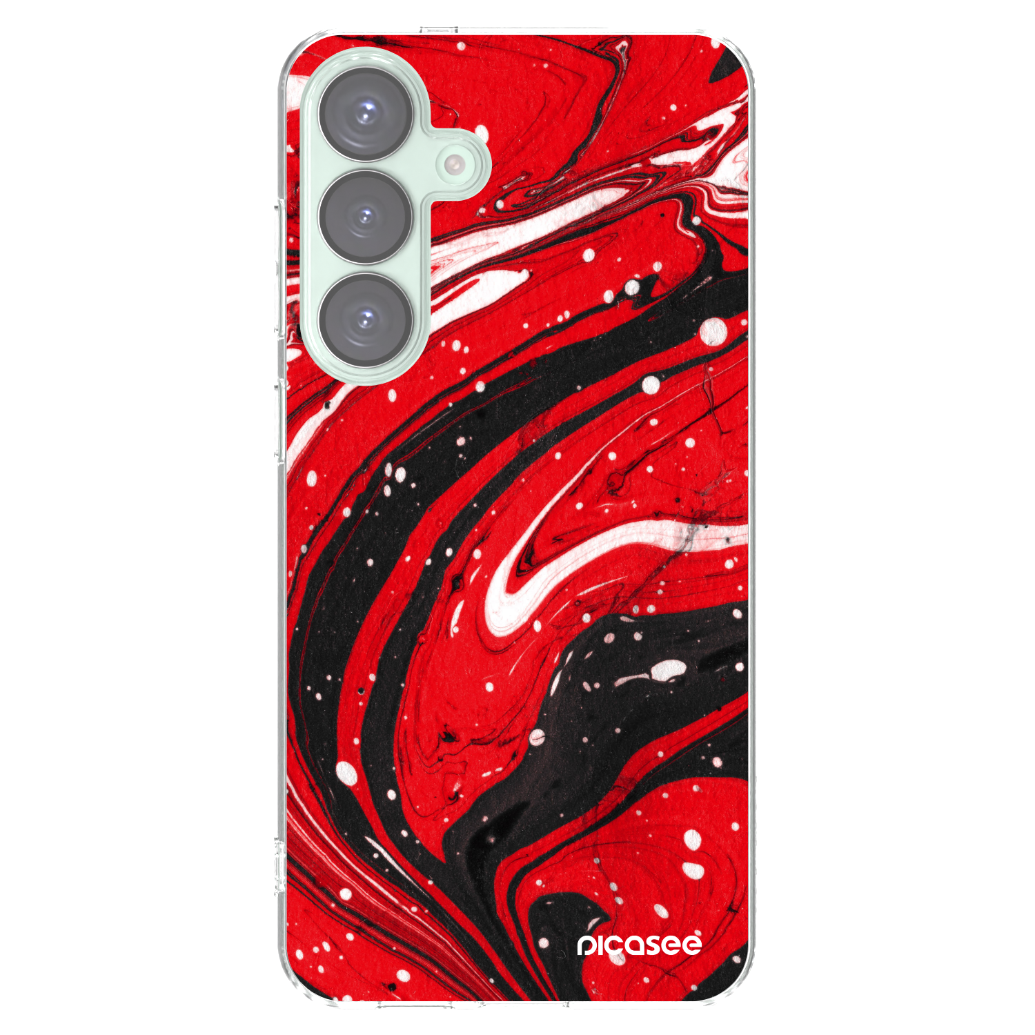 Picasee silikónový prehľadný obal pre Samsung Galaxy S25+ 5G - Red black