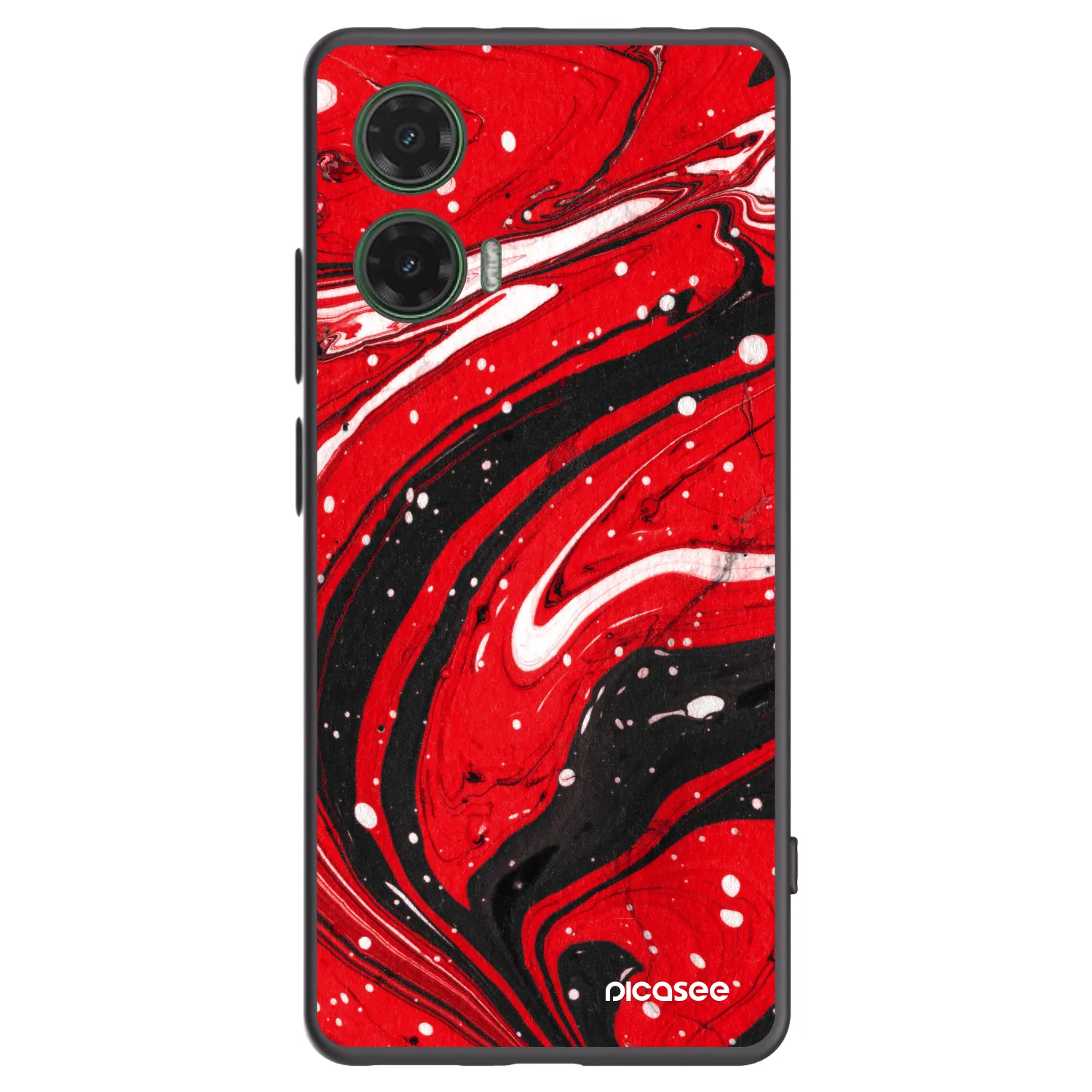 Picasee silikónový čierny obal pre Motorola Moto G35 5G - Red black
