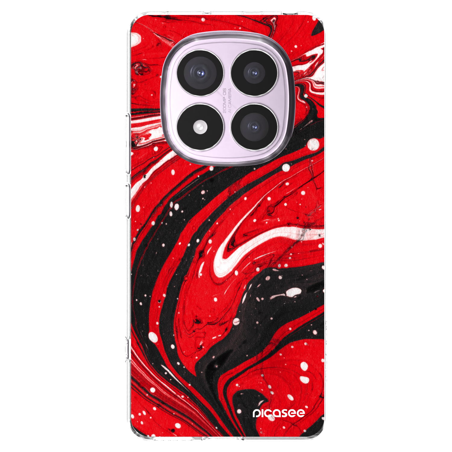 Silikónový prehľadný obal pre Xiaomi Redmi Note 14 Pro 4G - Red black