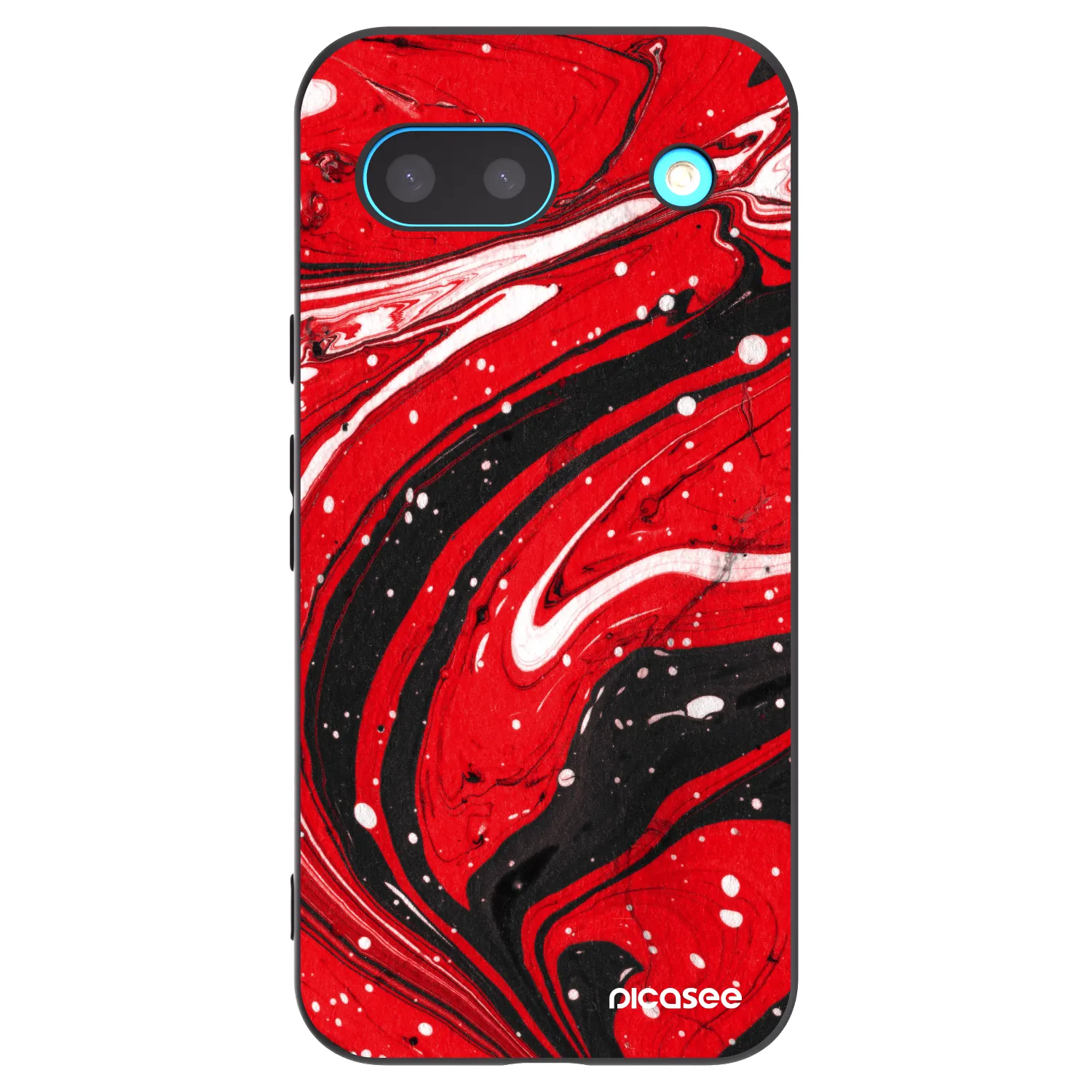 Picasee silikónový čierny obal pre Google Pixel 8a - Red black