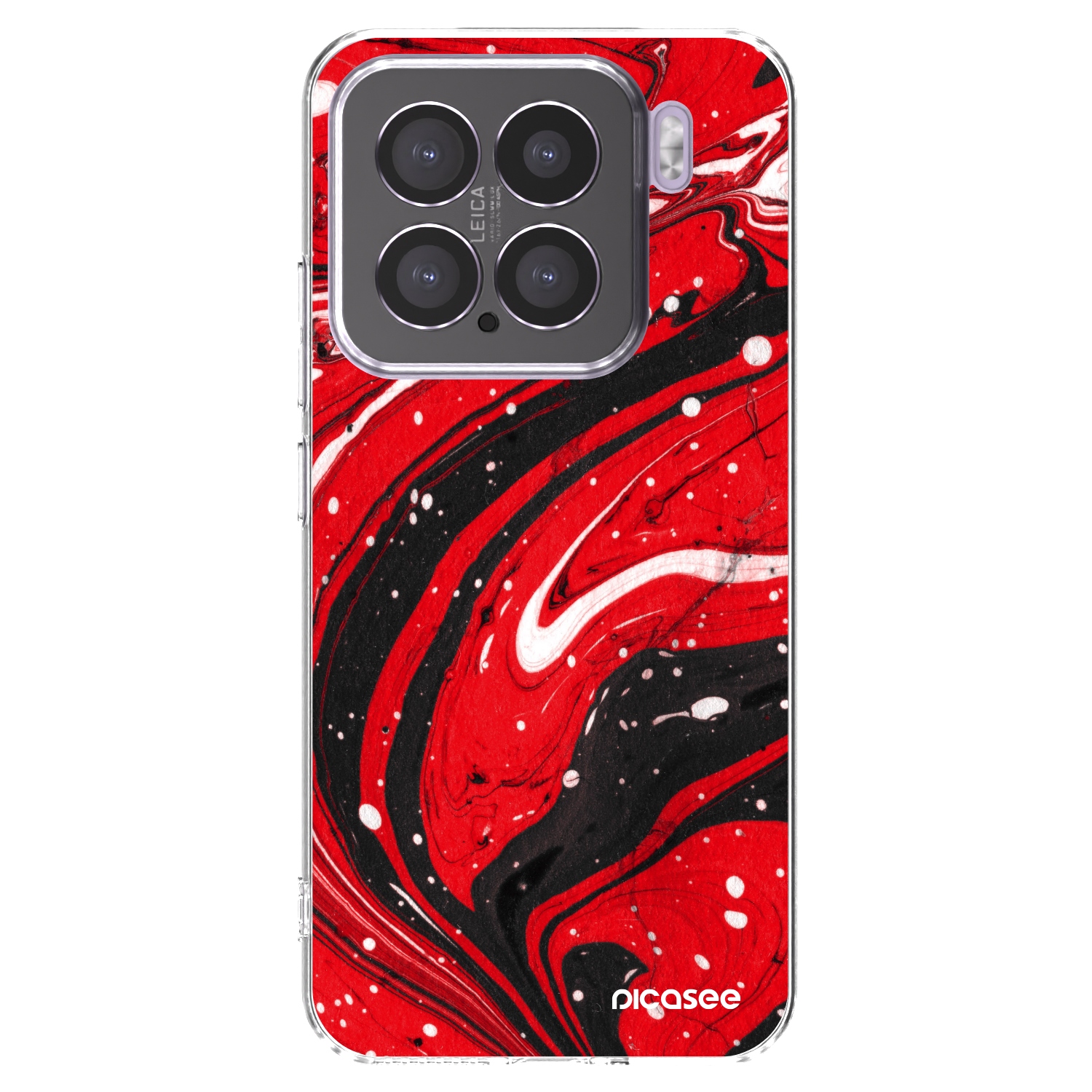 Silikónový prehľadný obal pre Xiaomi 15 - Red black