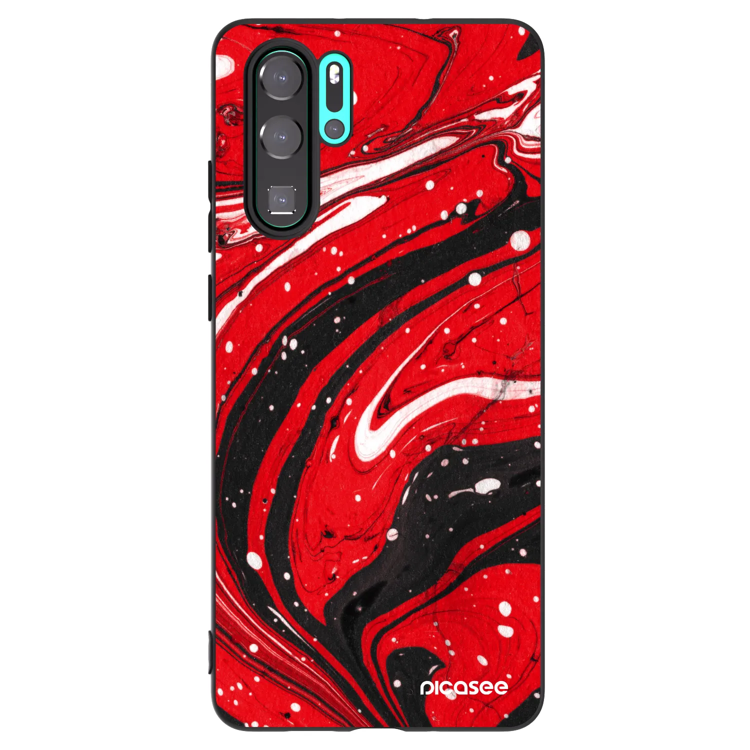 Picasee silikónový čierny obal pre Huawei P30 Pro - Red black