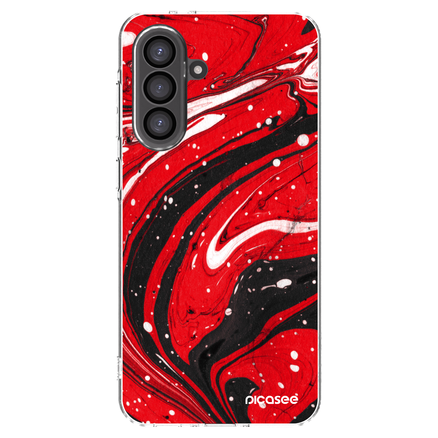 Picasee silikónový prehľadný obal pre Samsung Galaxy A36 5G - Red black