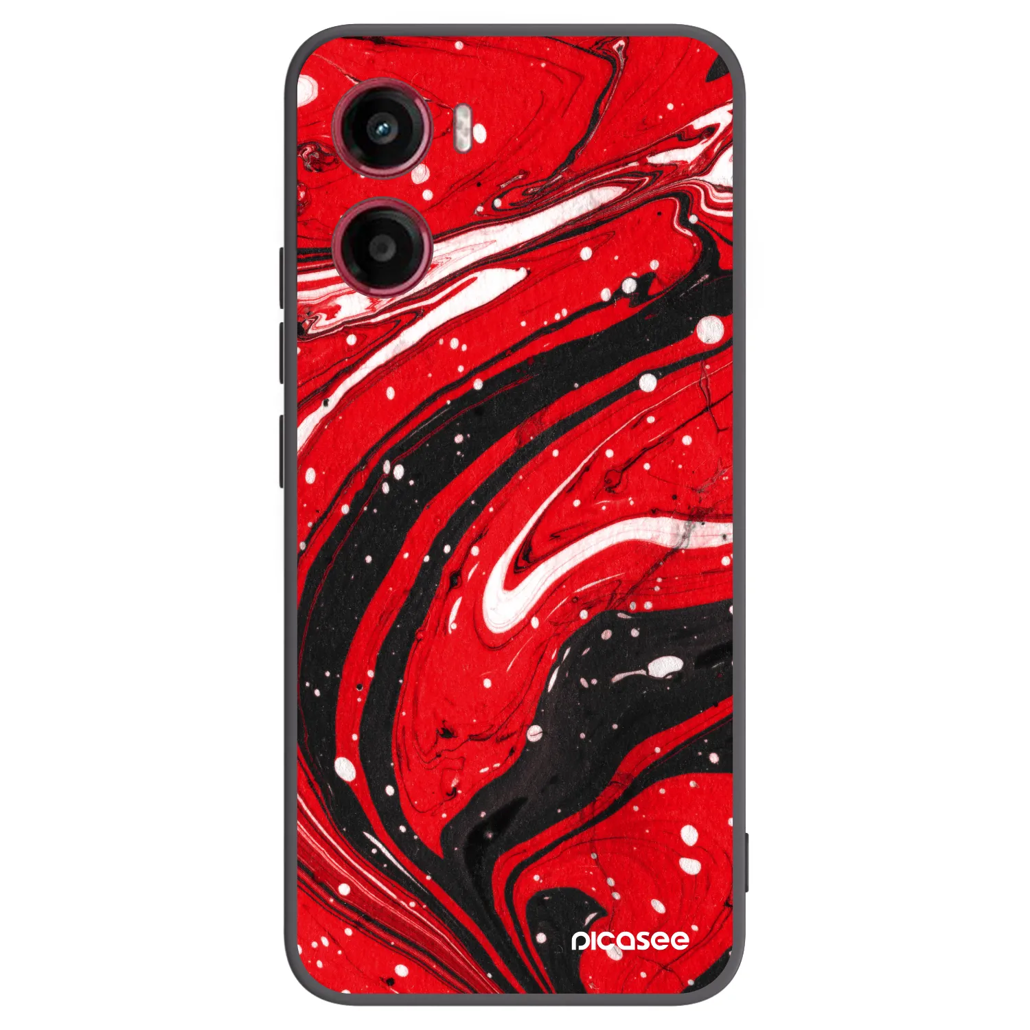 Picasee silikónový čierny obal pre Motorola Moto G05 - Red black