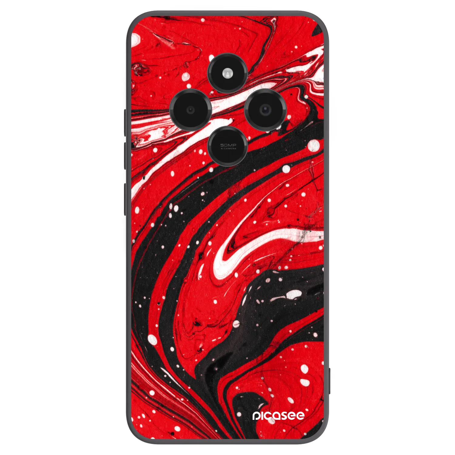 Picasee silikónový čierny obal pre Xiaomi Poco C75 - Red black