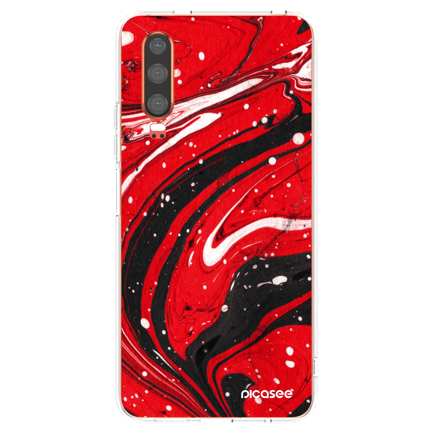 Picasee silikónový prehľadný obal pre Huawei P30 - Red black