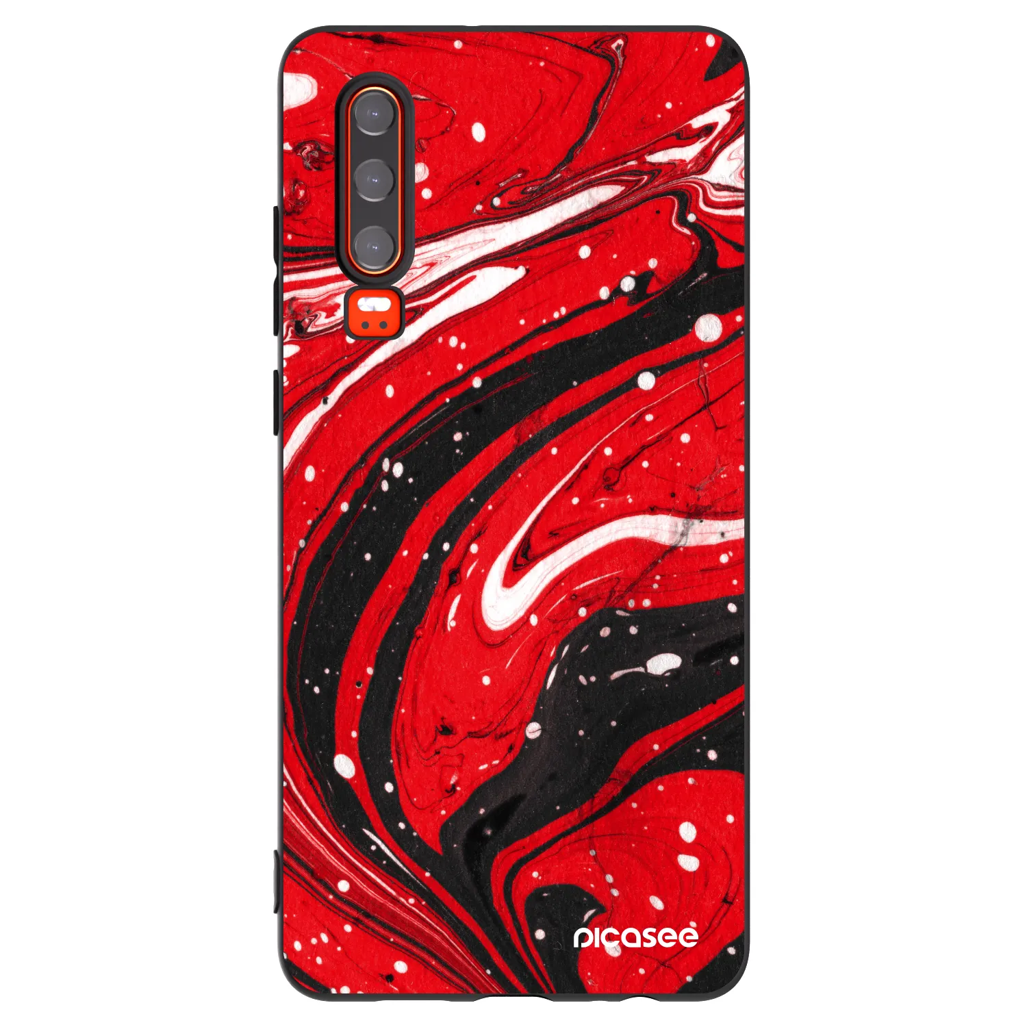 Picasee silikónový čierny obal pre Huawei P30 - Red black