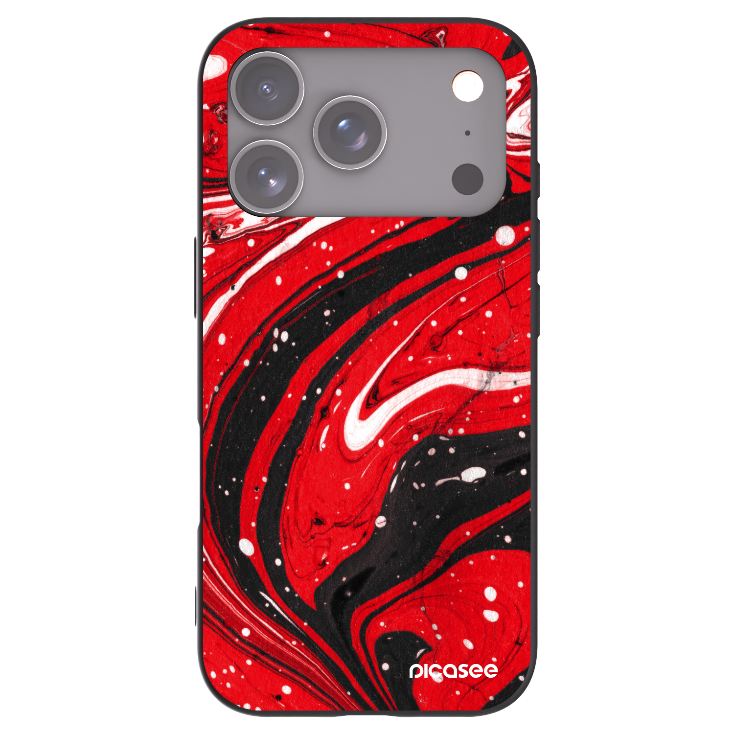 Picasee silikónový čierny obal pre Apple iPhone 17 Pro - Red black