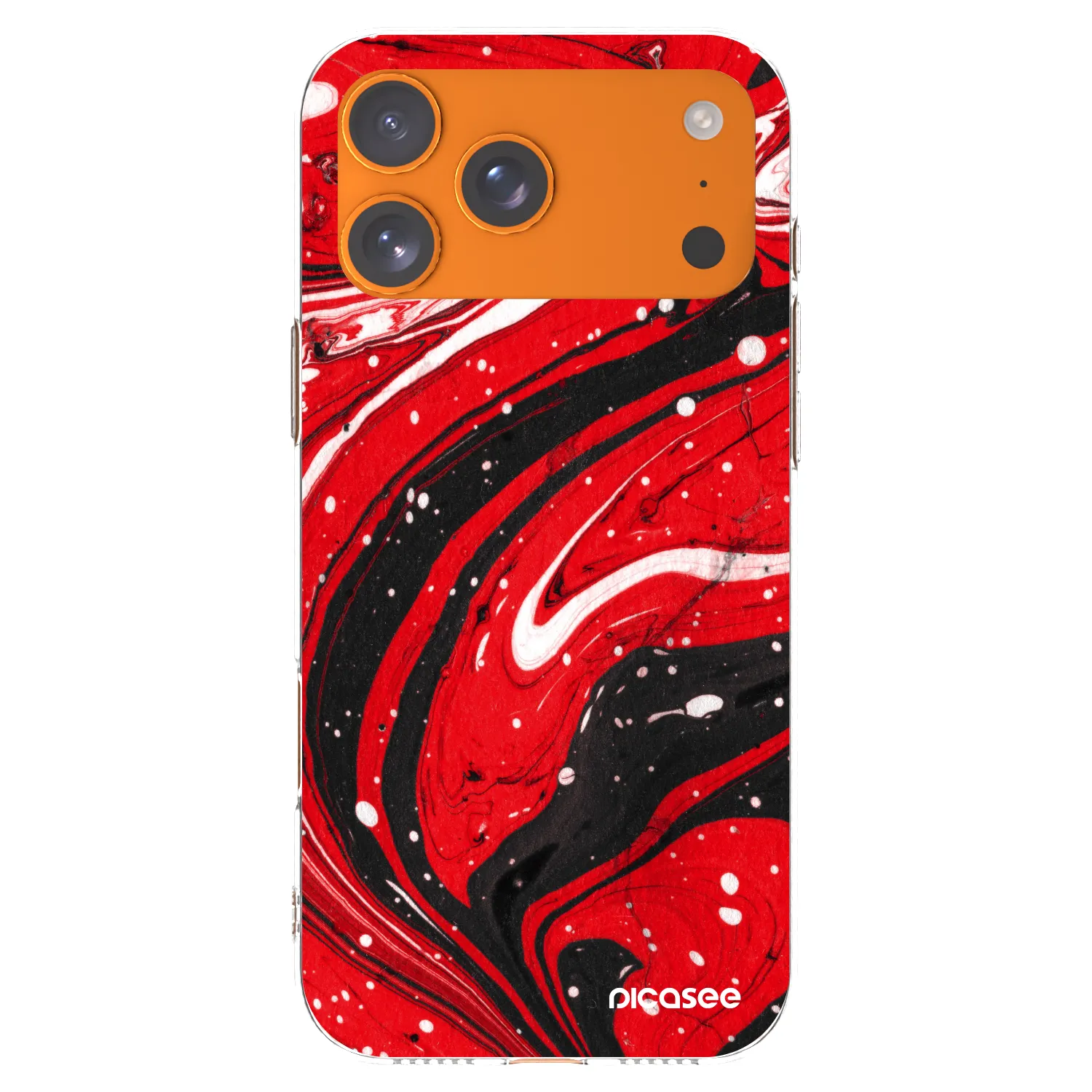 Silikónový prehľadný obal pre Apple iPhone 17 Pro Max - Red black