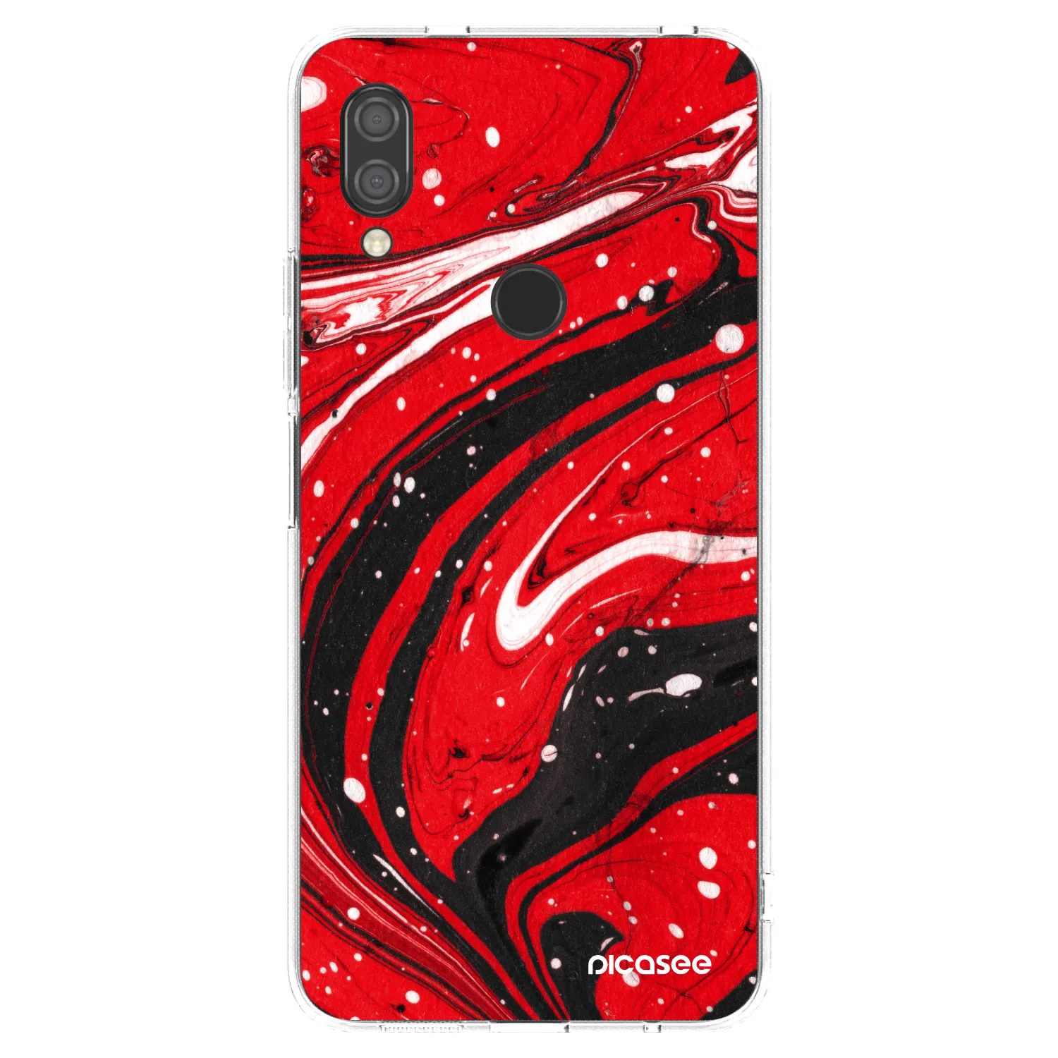Picasee silikónový prehľadný obal pre Xiaomi Redmi 7 - Red black