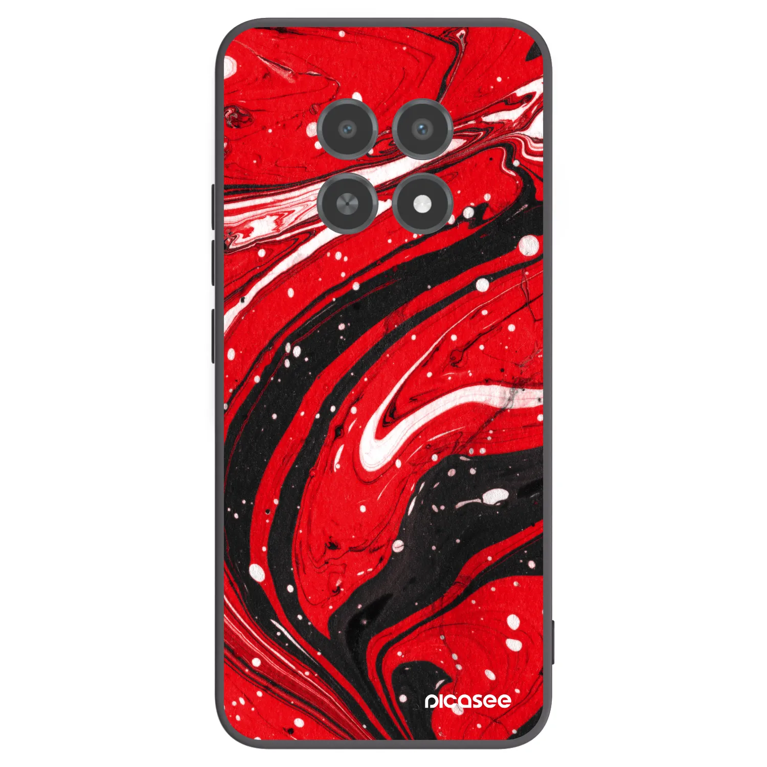 Picasee silikónový čierny obal pre Realme 12X - Red black