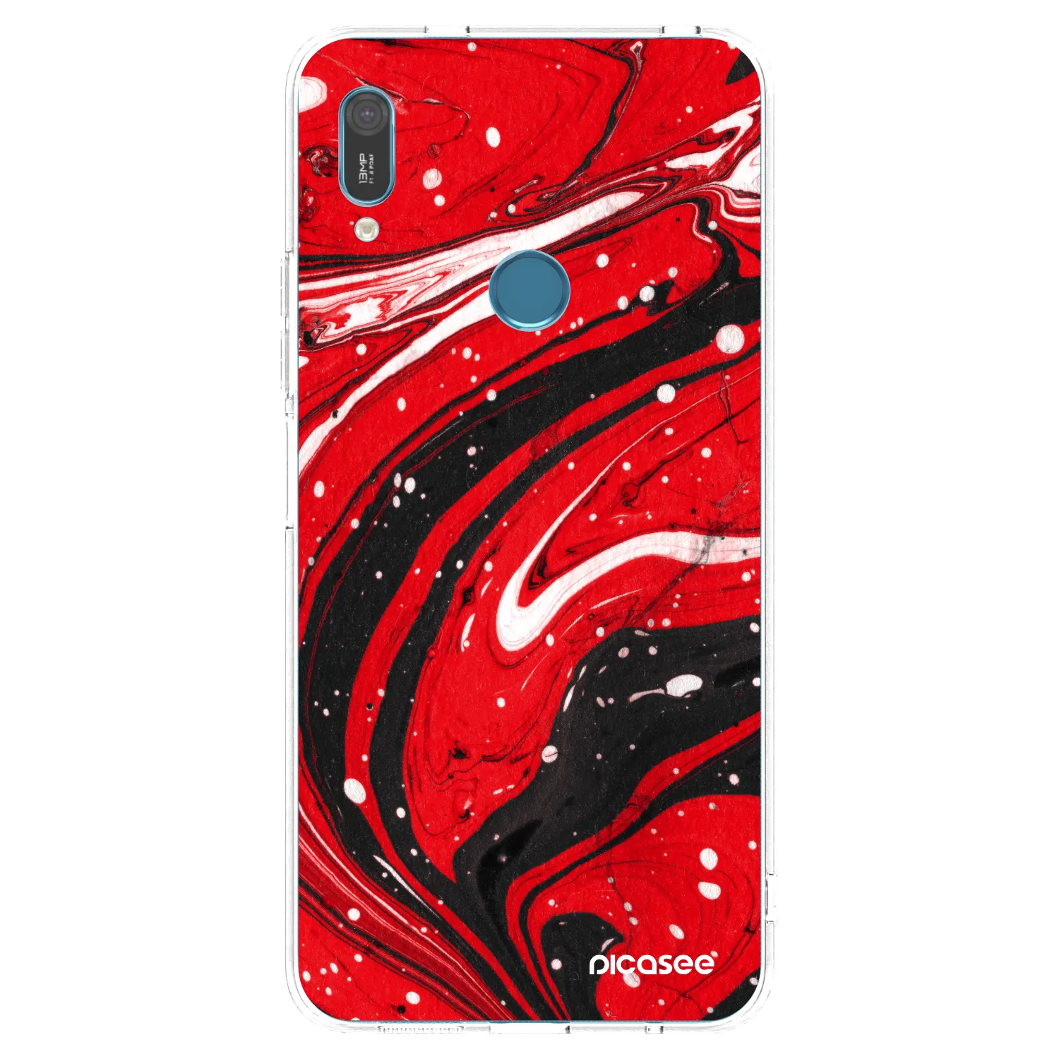 Picasee silikónový prehľadný obal pre Huawei Y6 2019 - Red black