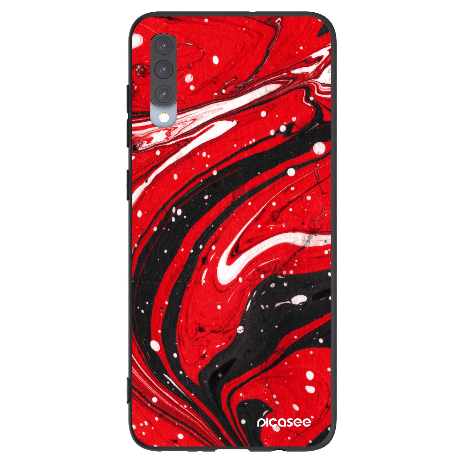 Picasee silikónový čierny obal pre Samsung Galaxy A70 A705F - Red black