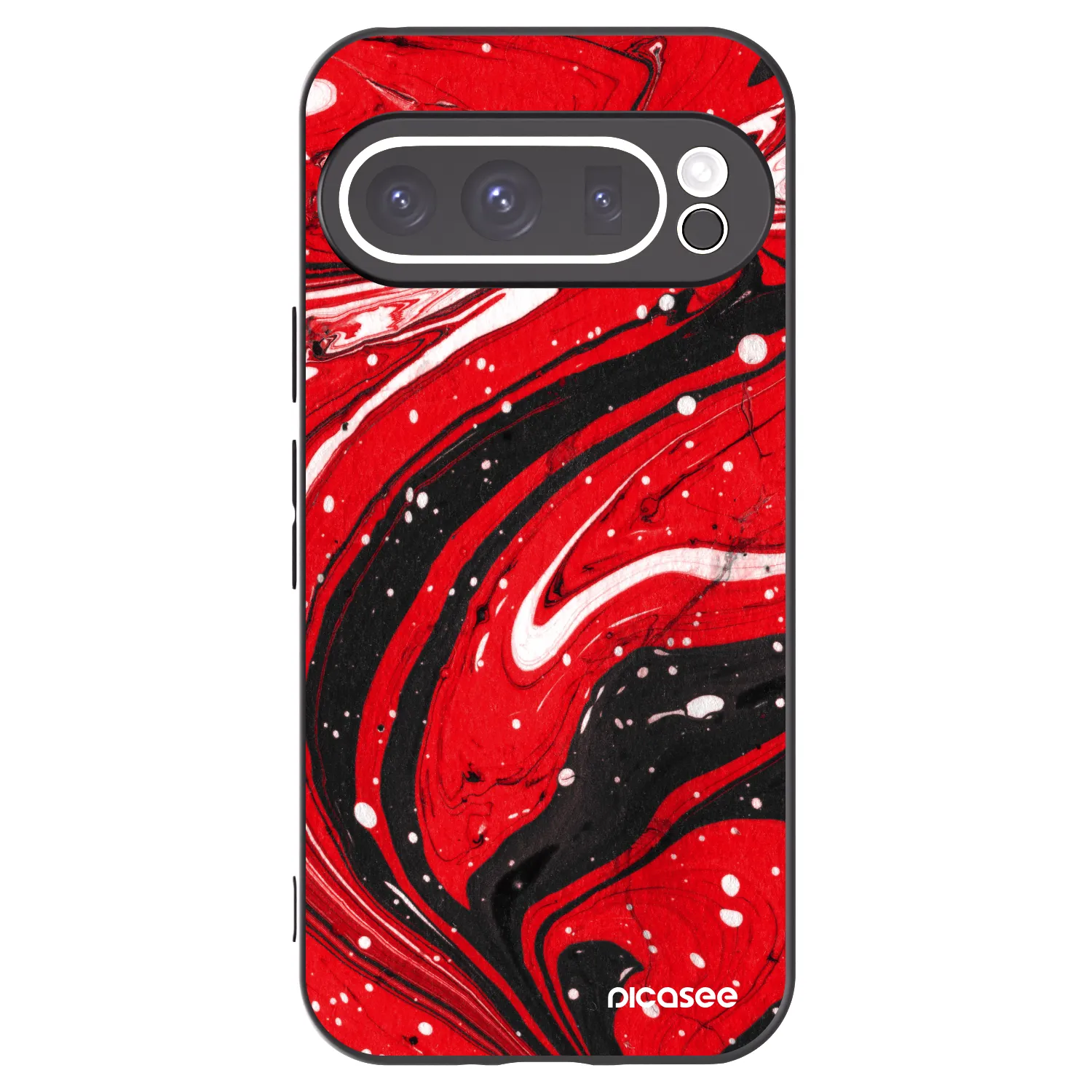 Picasee silikónový čierny obal pre Google Pixel 9 Pro XL - Red black