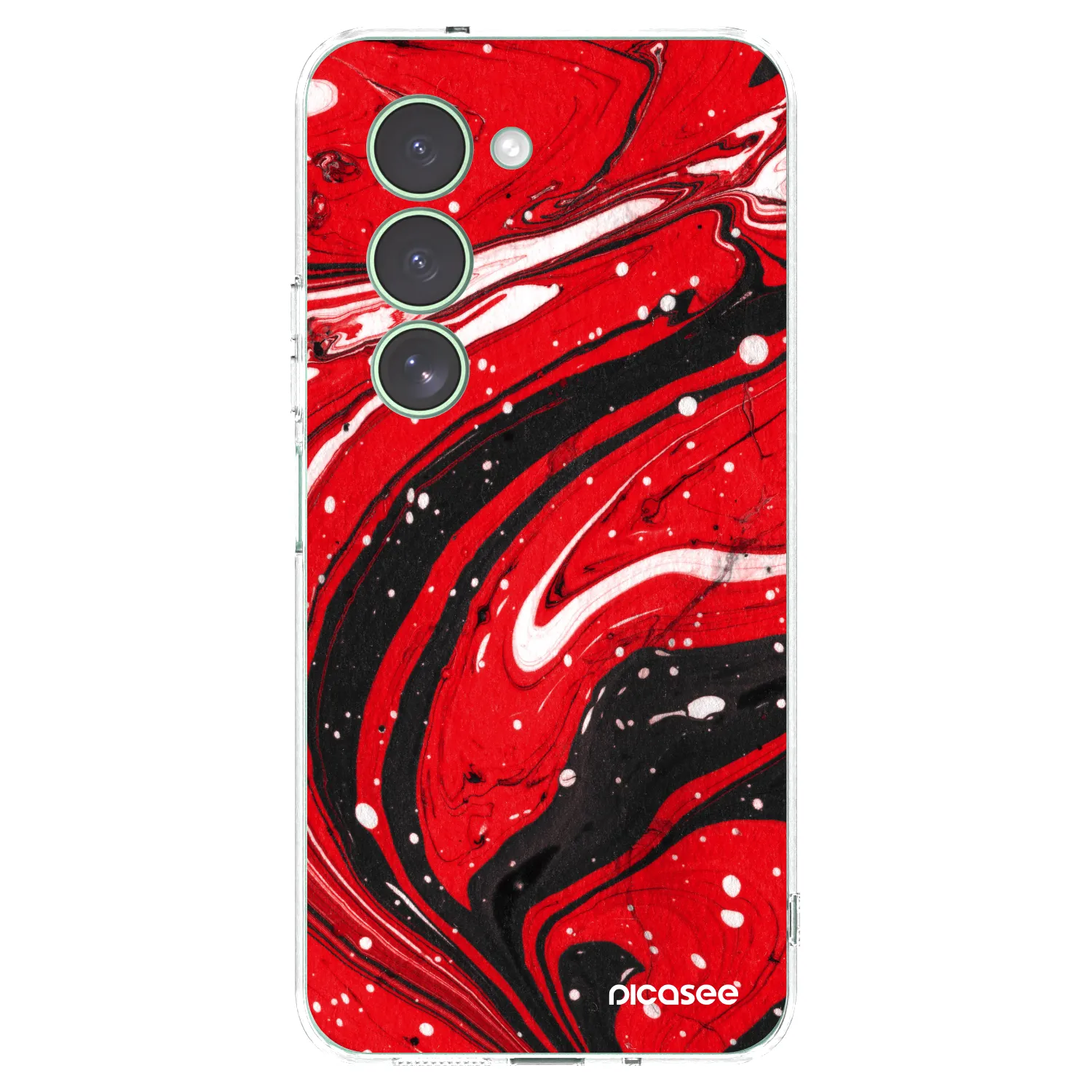 Picasee silikónový prehľadný obal pre Xiaomi Redmi 15 5G - Red black