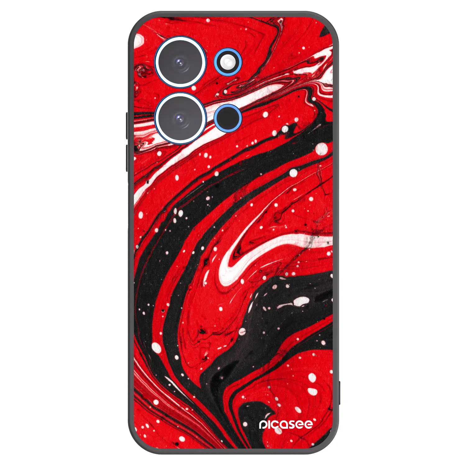 Silikónový čierny obal pre Xiaomi Redmi 15C 4G - Red black