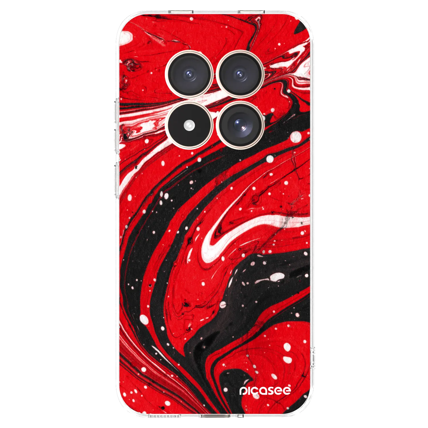 Picasee silikónový prehľadný obal pre Xiaomi Redmi Note 15 Pro 4G - Red black