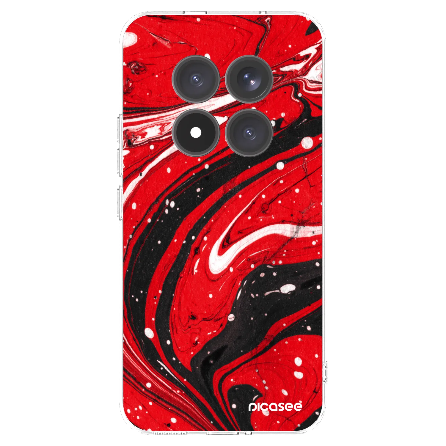 Silikónový prehľadný obal pre Xiaomi Redmi Note 15 Pro+ - Red black