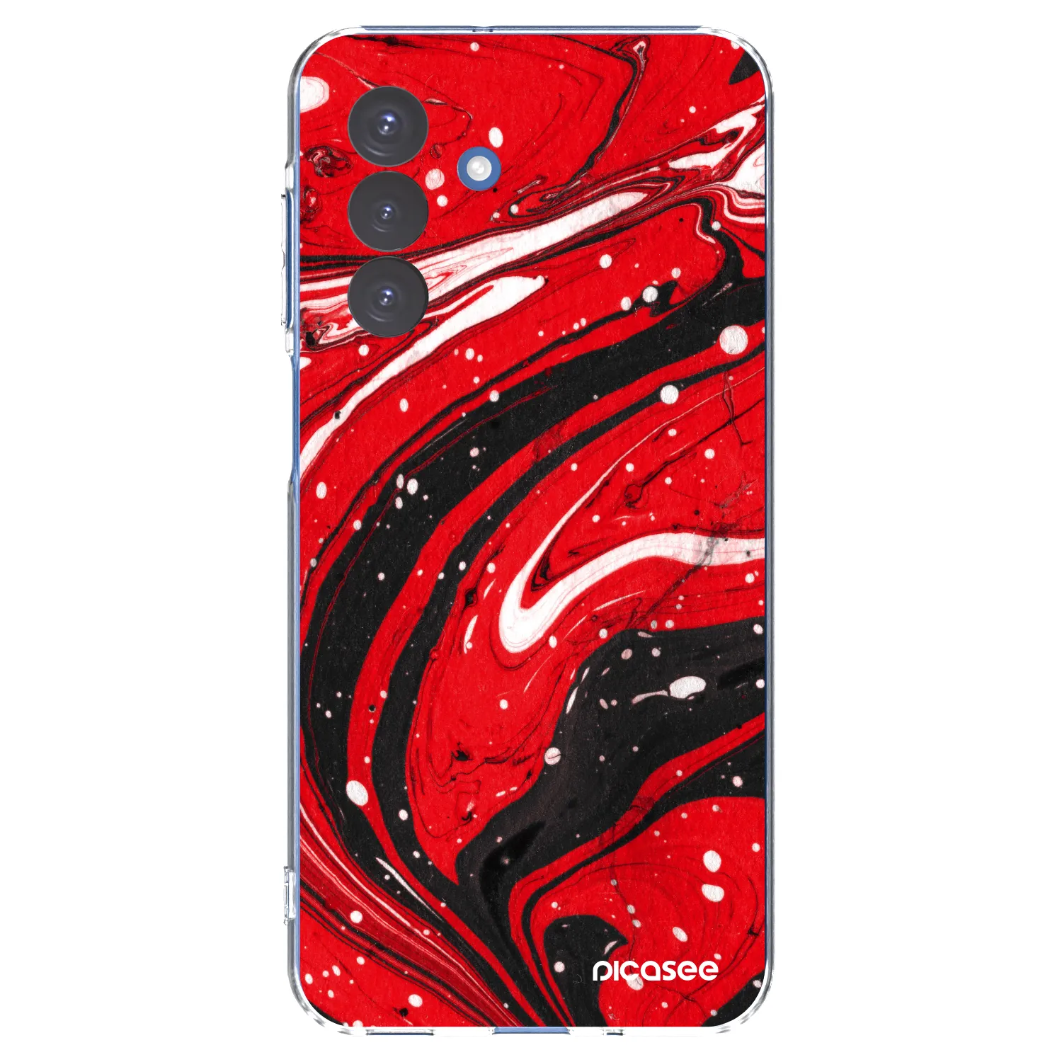 Picasee silikónový prehľadný obal pre Samsung Galaxy A17 5G - Red black