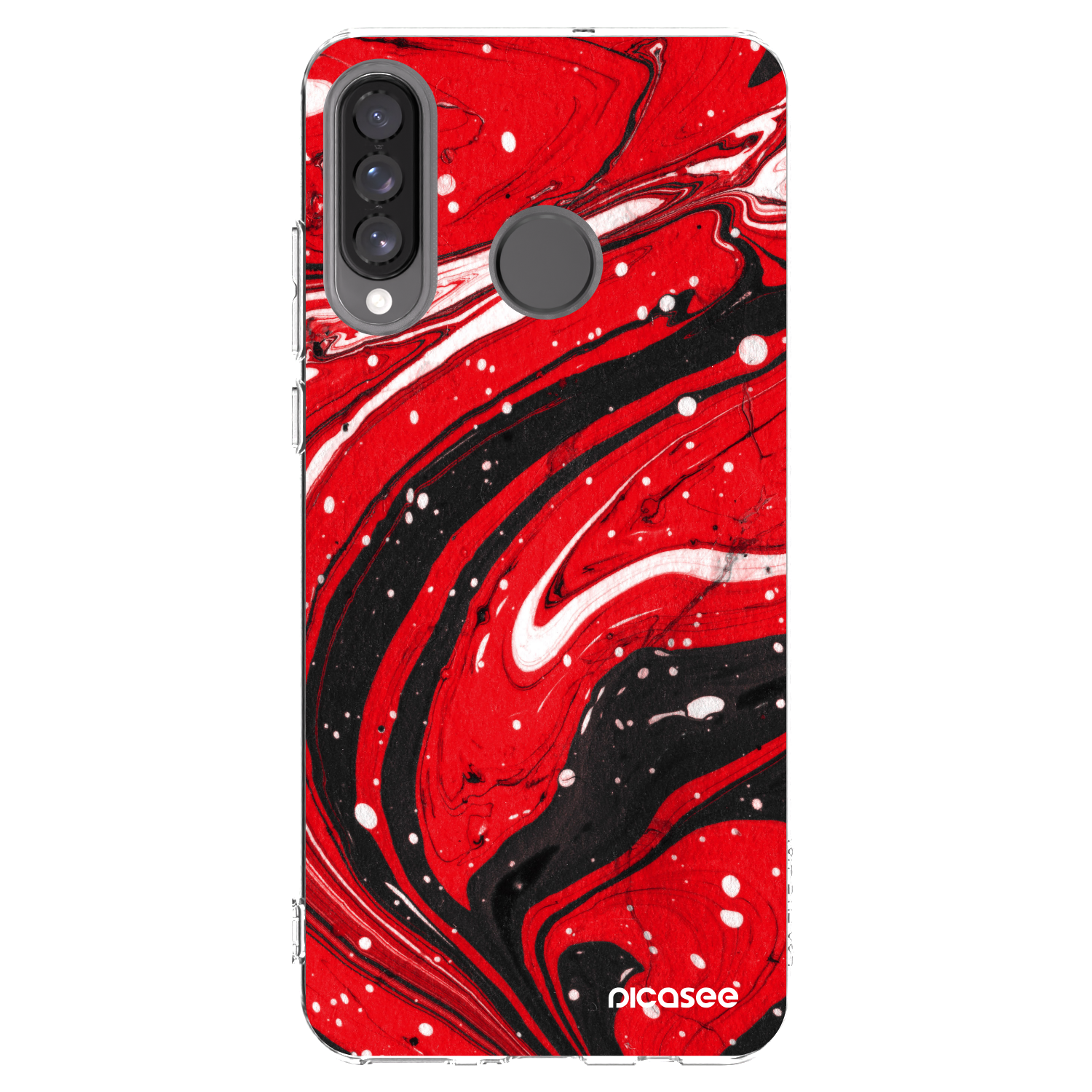 Picasee silikónový prehľadný obal pre Huawei P30 Lite - Red black