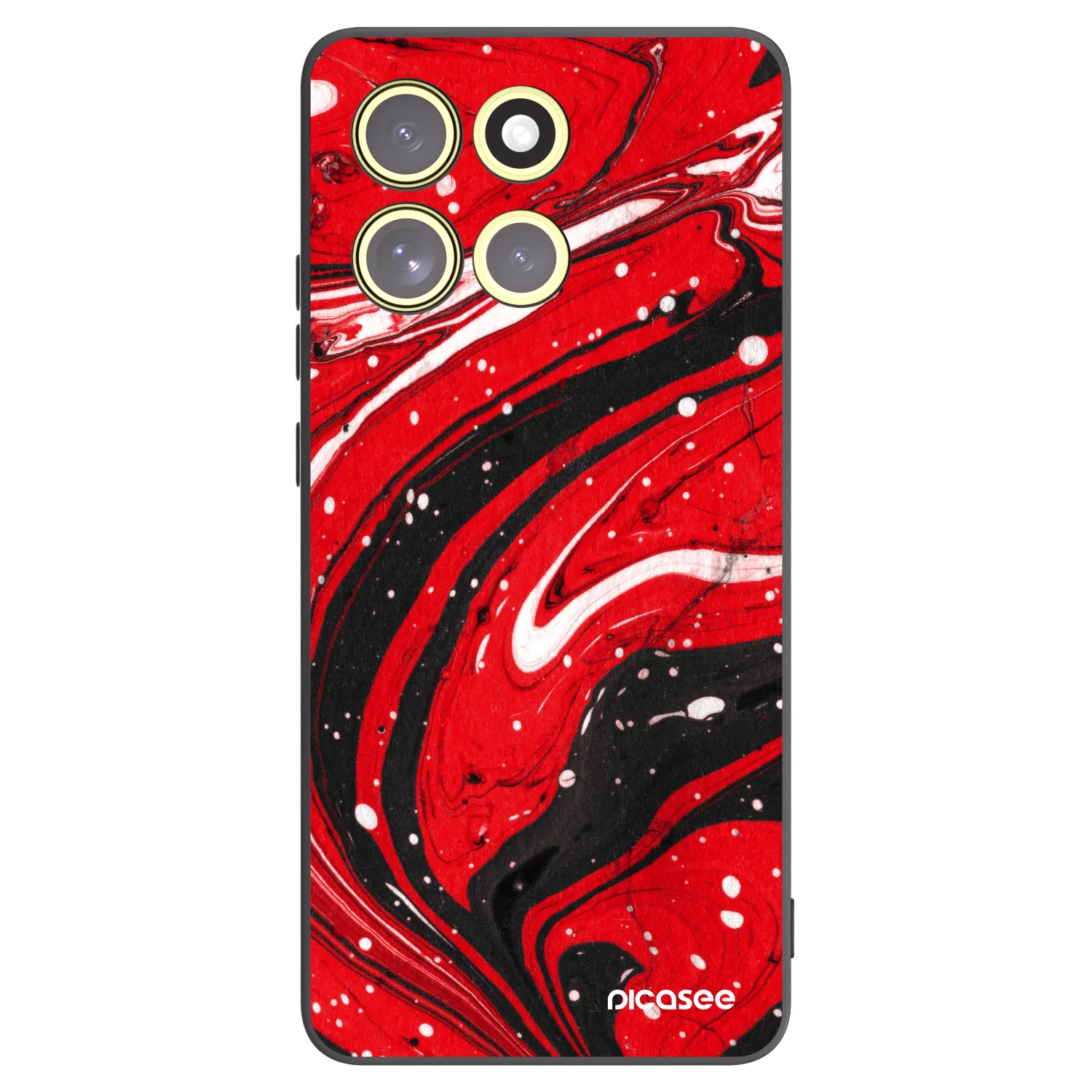 Picasee silikónový čierny obal pre Motorola Moto G86 Power 5G - Red black
