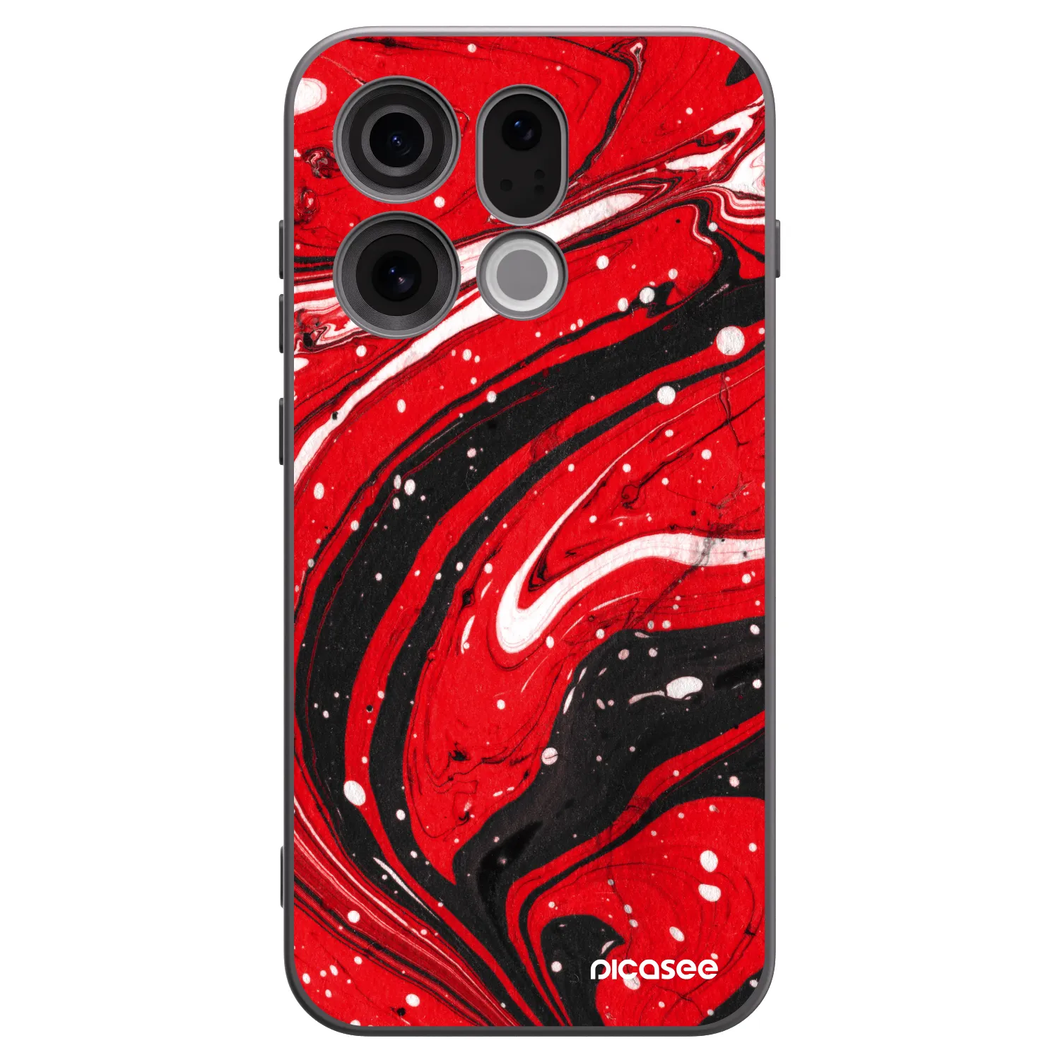 Picasee silikónový čierny obal pre OPPO Find X9 - Red black