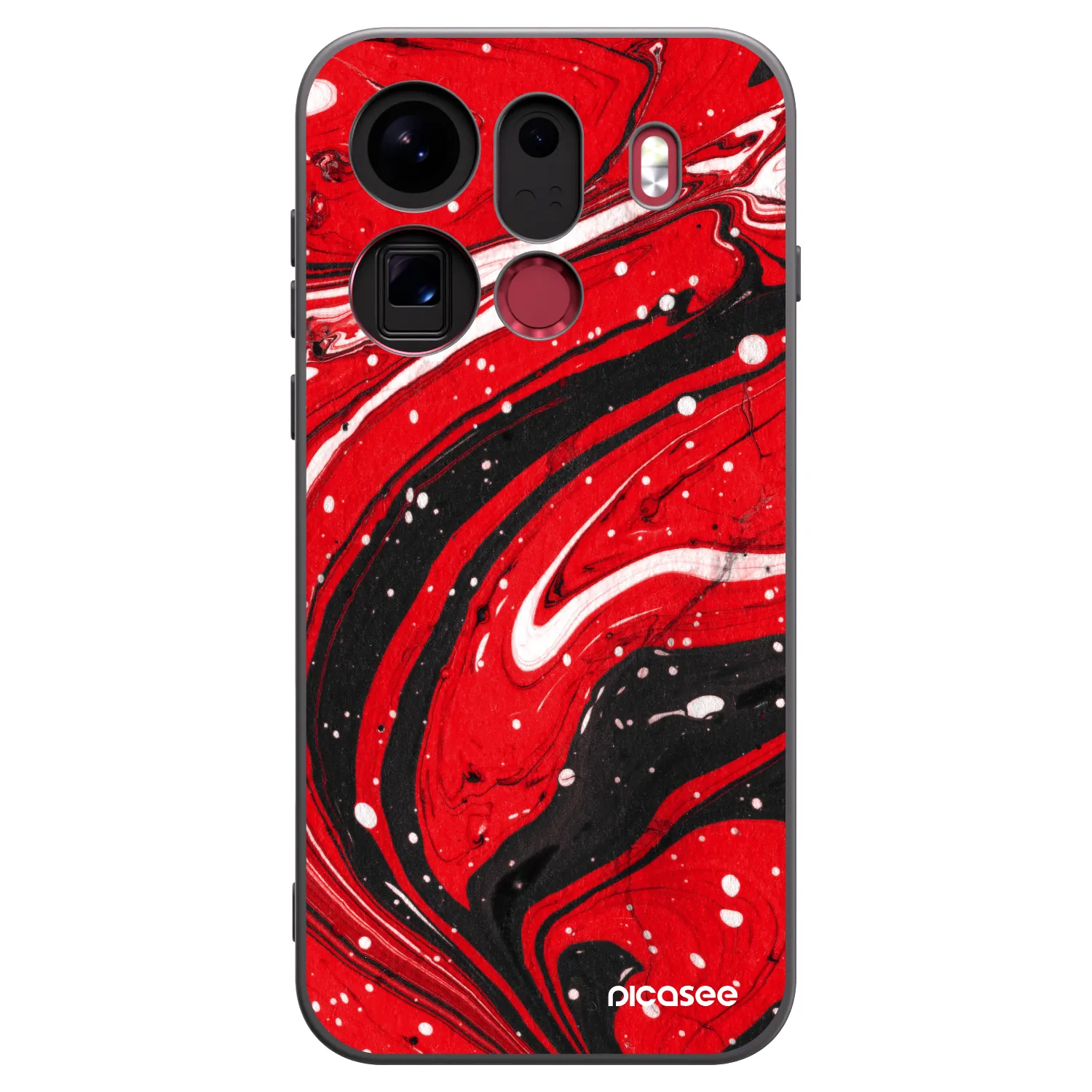 Picasee silikónový čierny obal pre OPPO Find X9 Pro - Red black