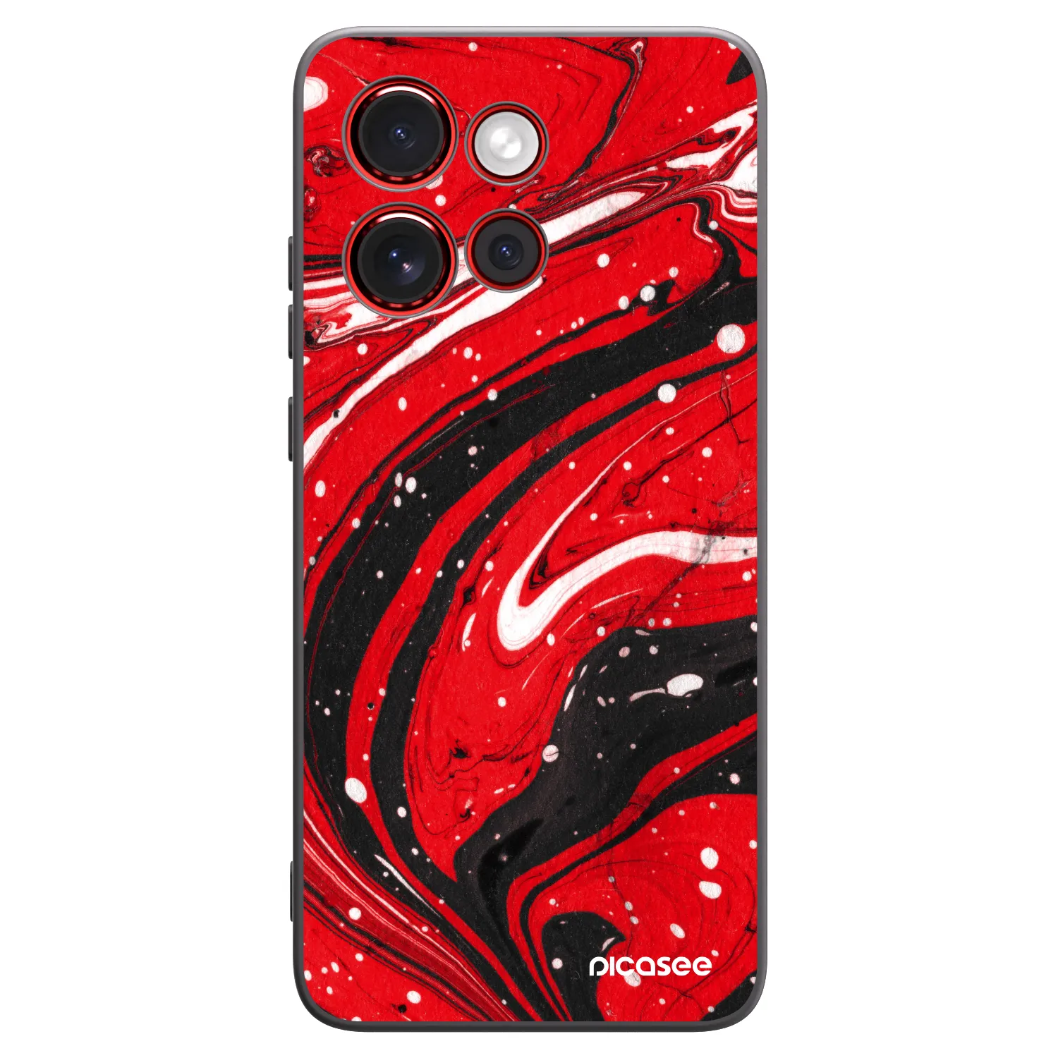 Picasee silikónový čierny obal pre Motorola Edge 60 Neo 5G - Red black