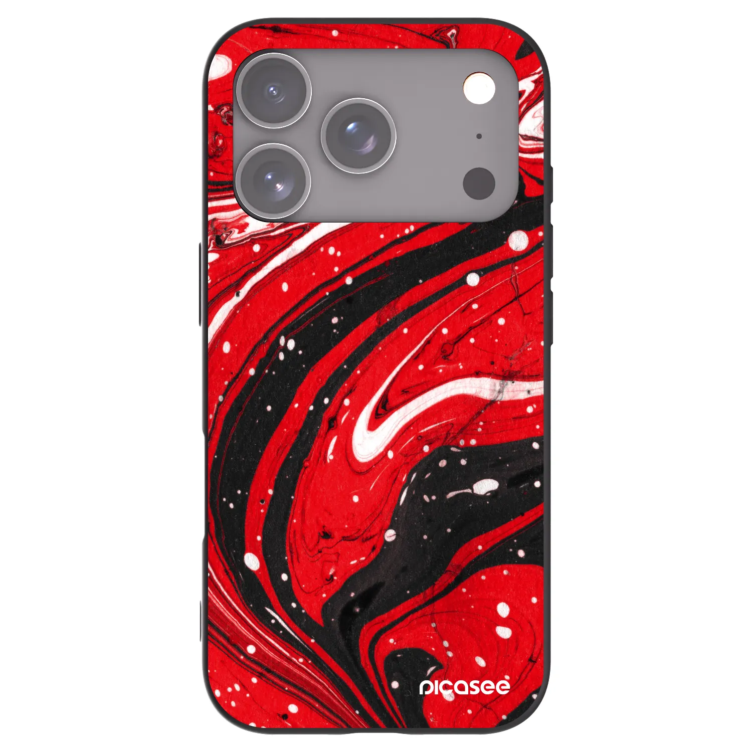Picasee silikónový čierny obal pre Apple iPhone 18 Pro - Red black