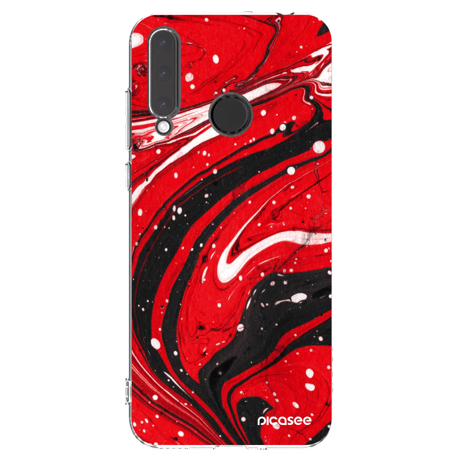 Picasee silikónový prehľadný obal pre Honor 20 Lite - Red black