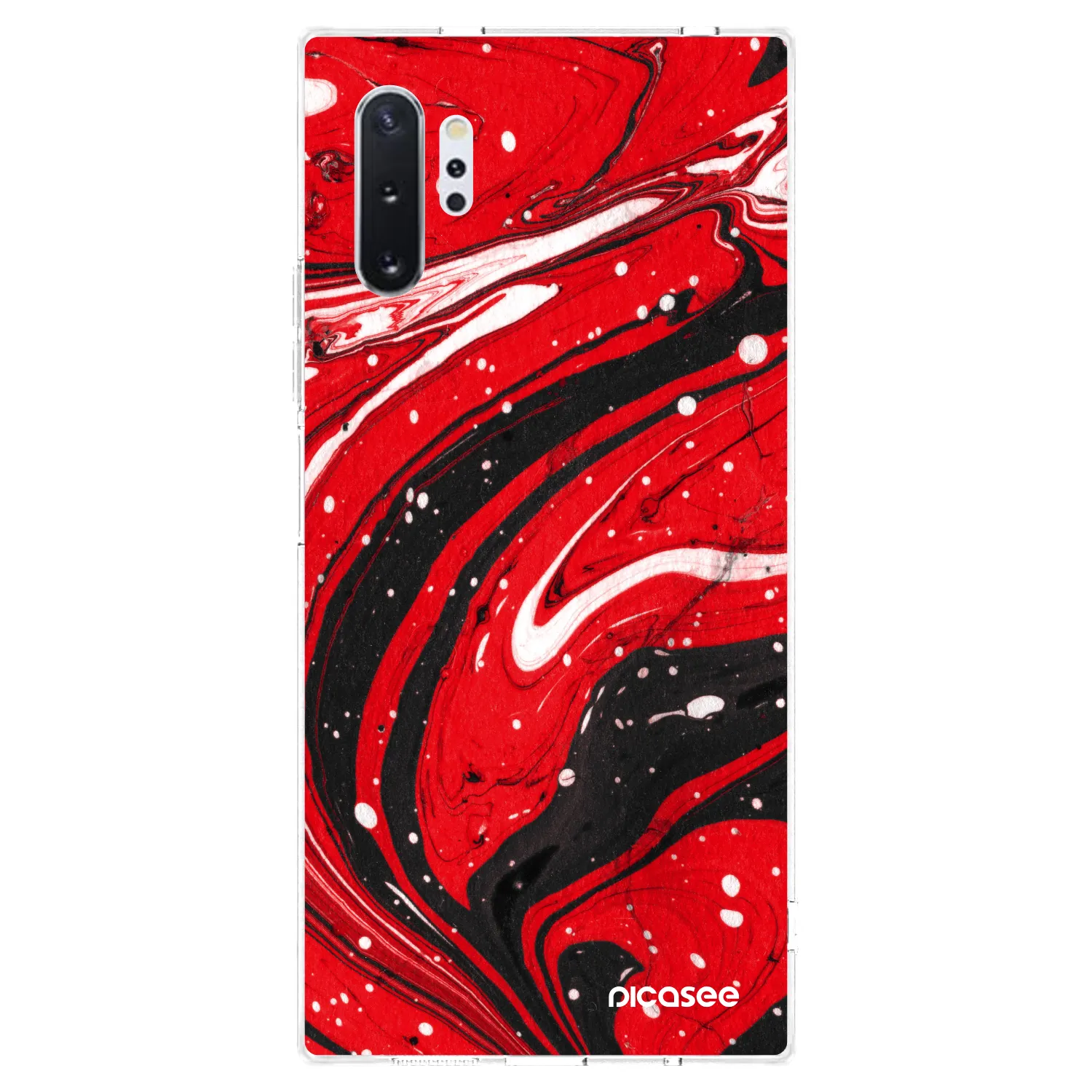 Picasee silikónový prehľadný obal pre Samsung Galaxy Note 10+ N975F - Red black