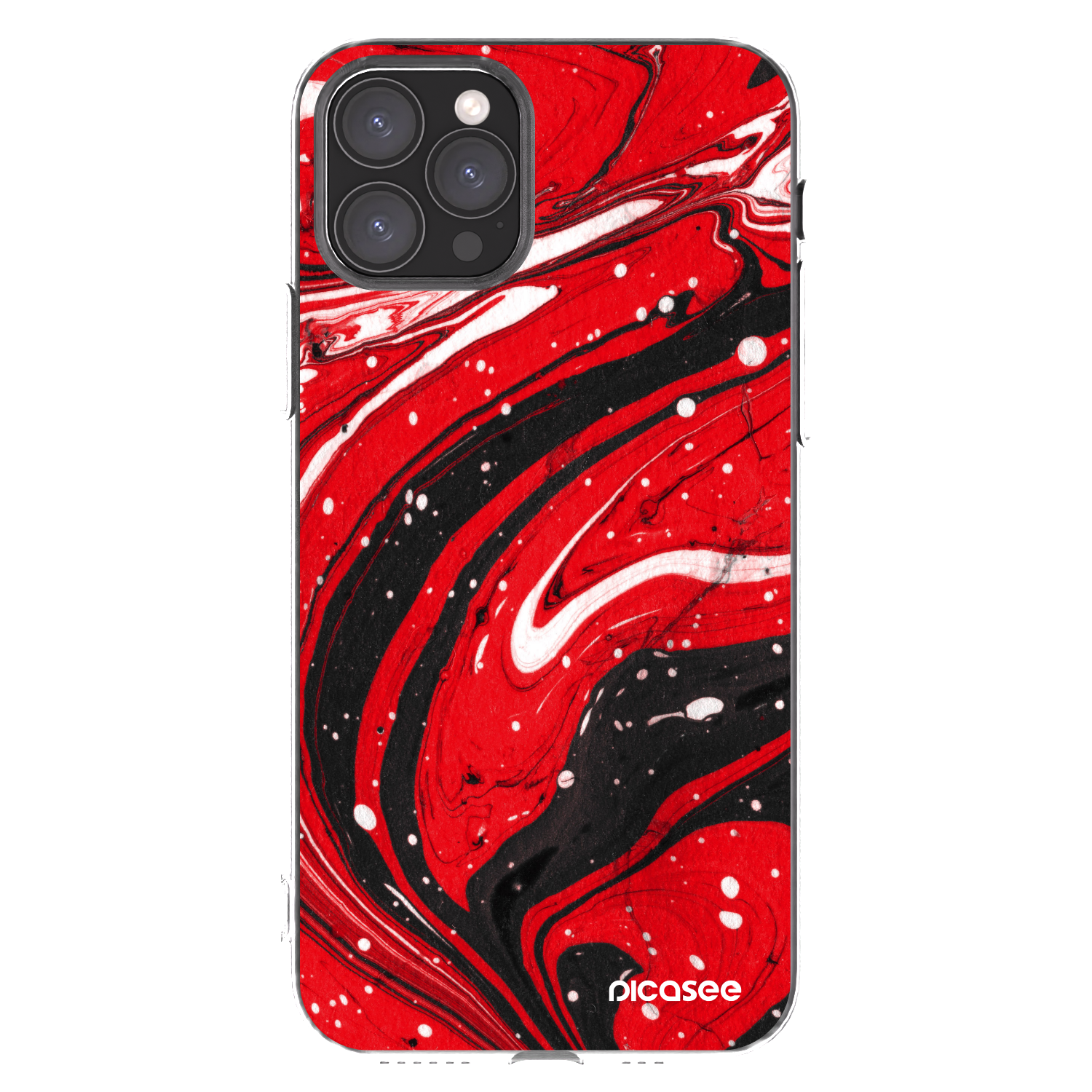 Picasee silikónový prehľadný obal pre Apple iPhone 11 Pro - Red black