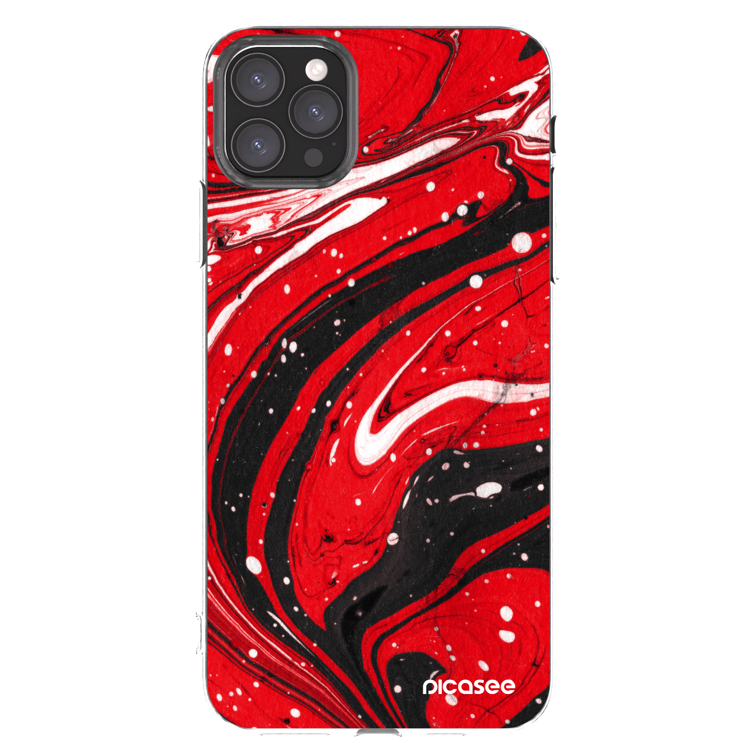 Picasee silikónový prehľadný obal pre Apple iPhone 11 Pro Max - Red black