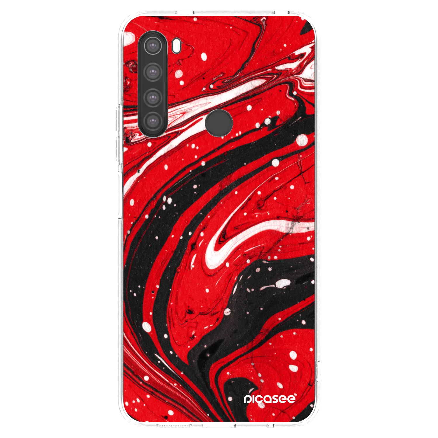 Picasee silikónový prehľadný obal pre Xiaomi Redmi Note 8 - Red black
